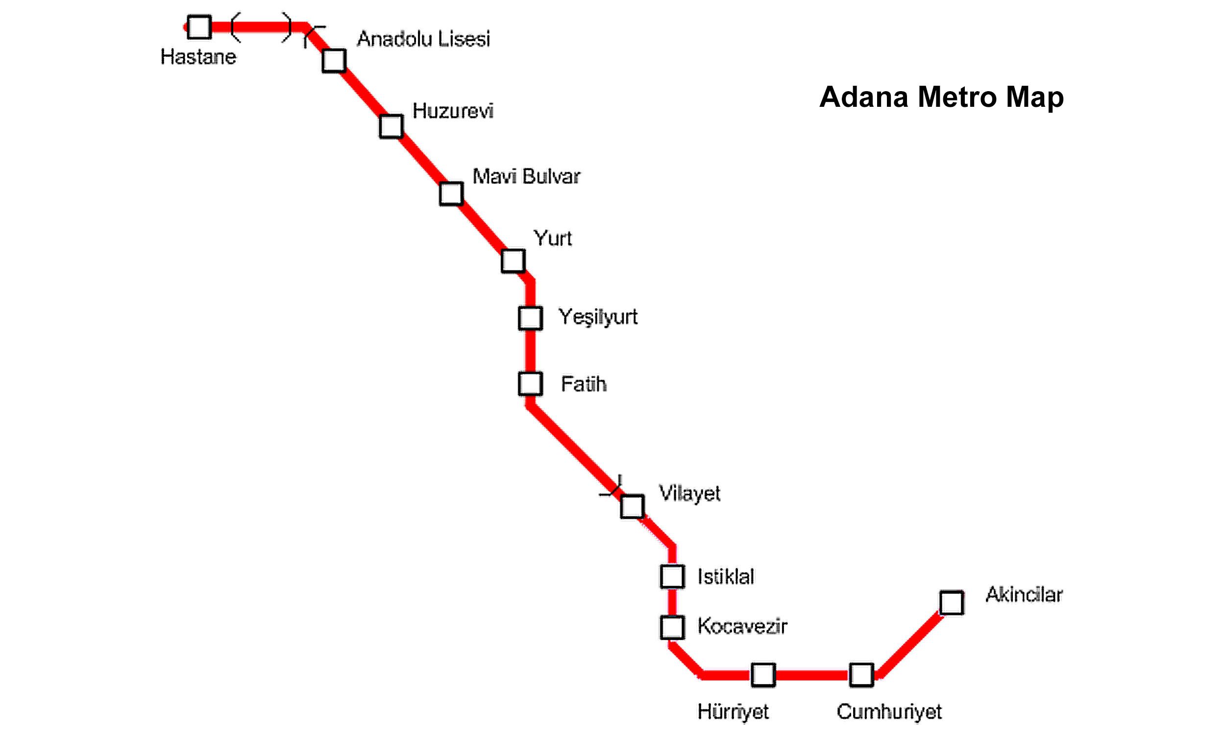 Adana Metro map
