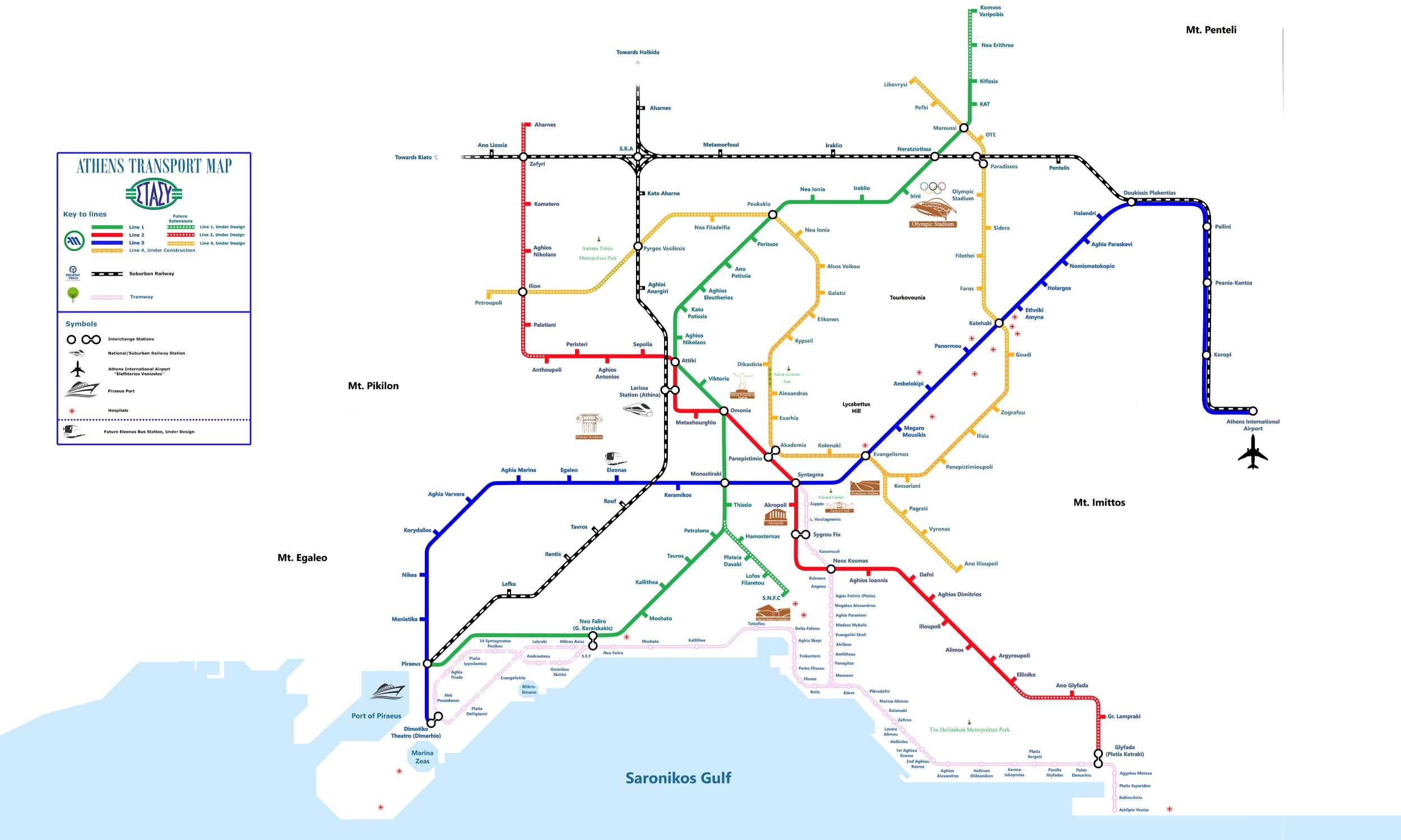 Athens Metro map