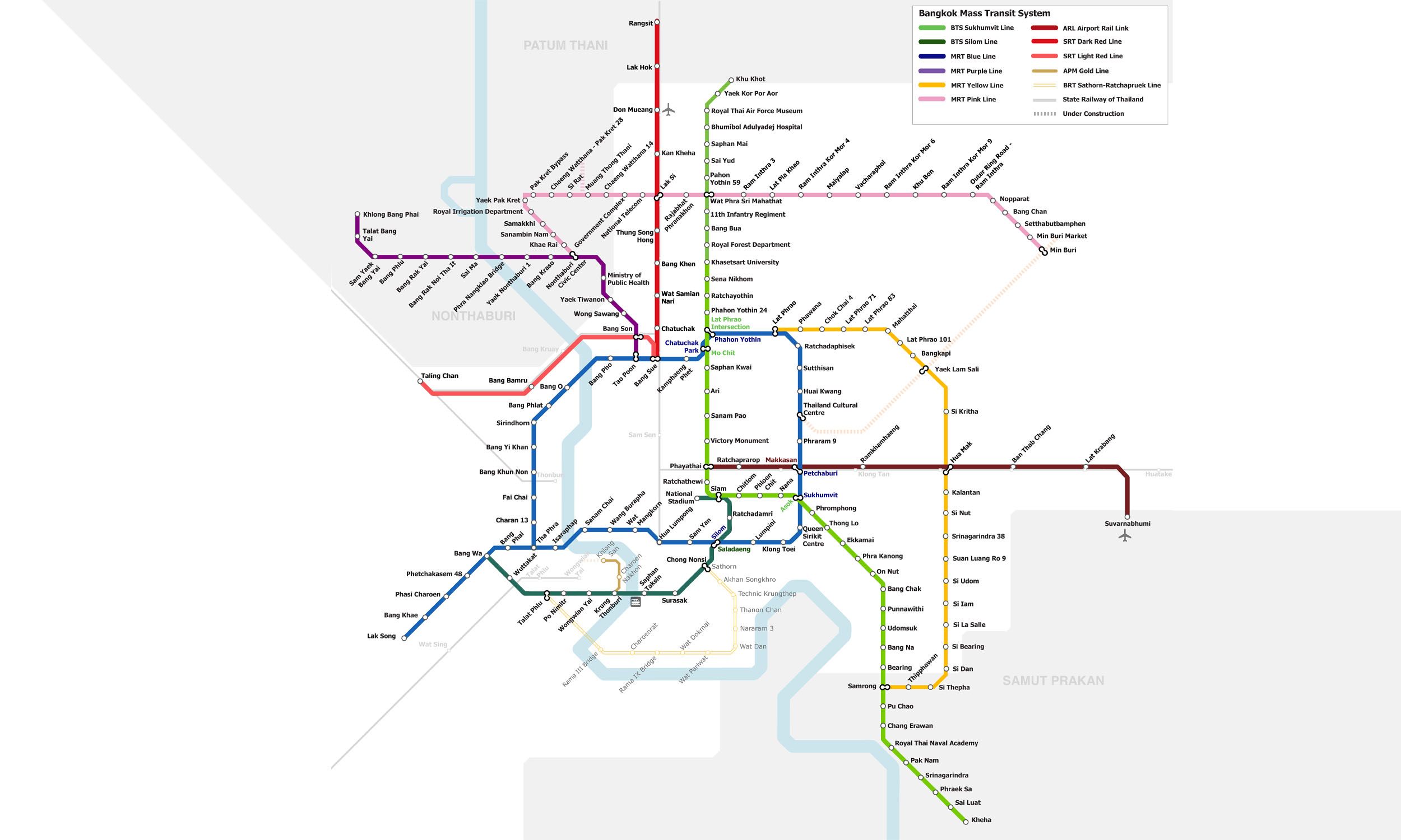 Bangkok MRT Metro map