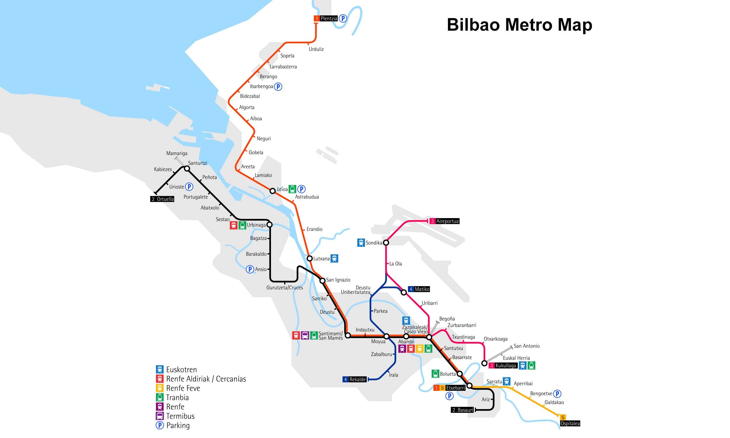 Bilbao Metro map