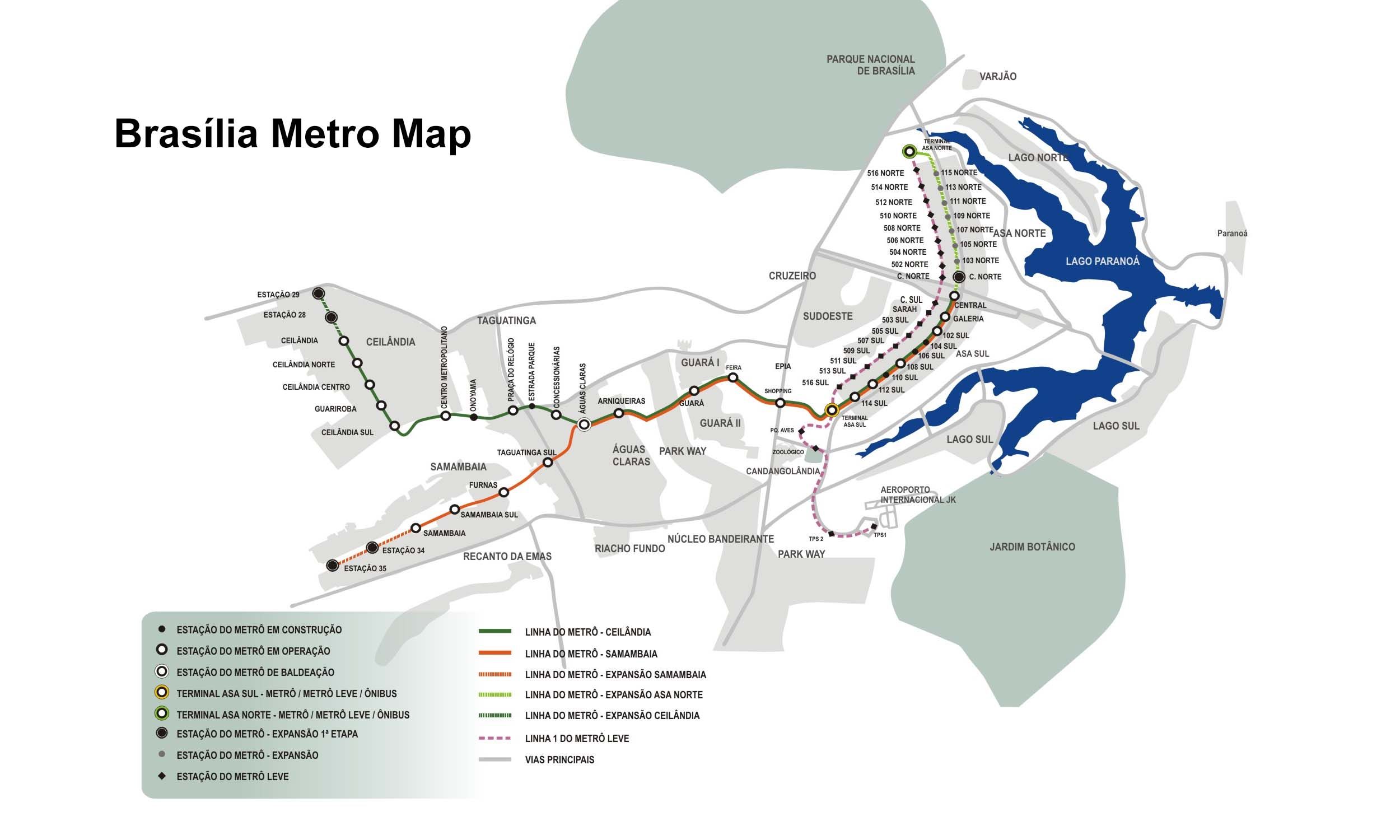 Brasília Metro map