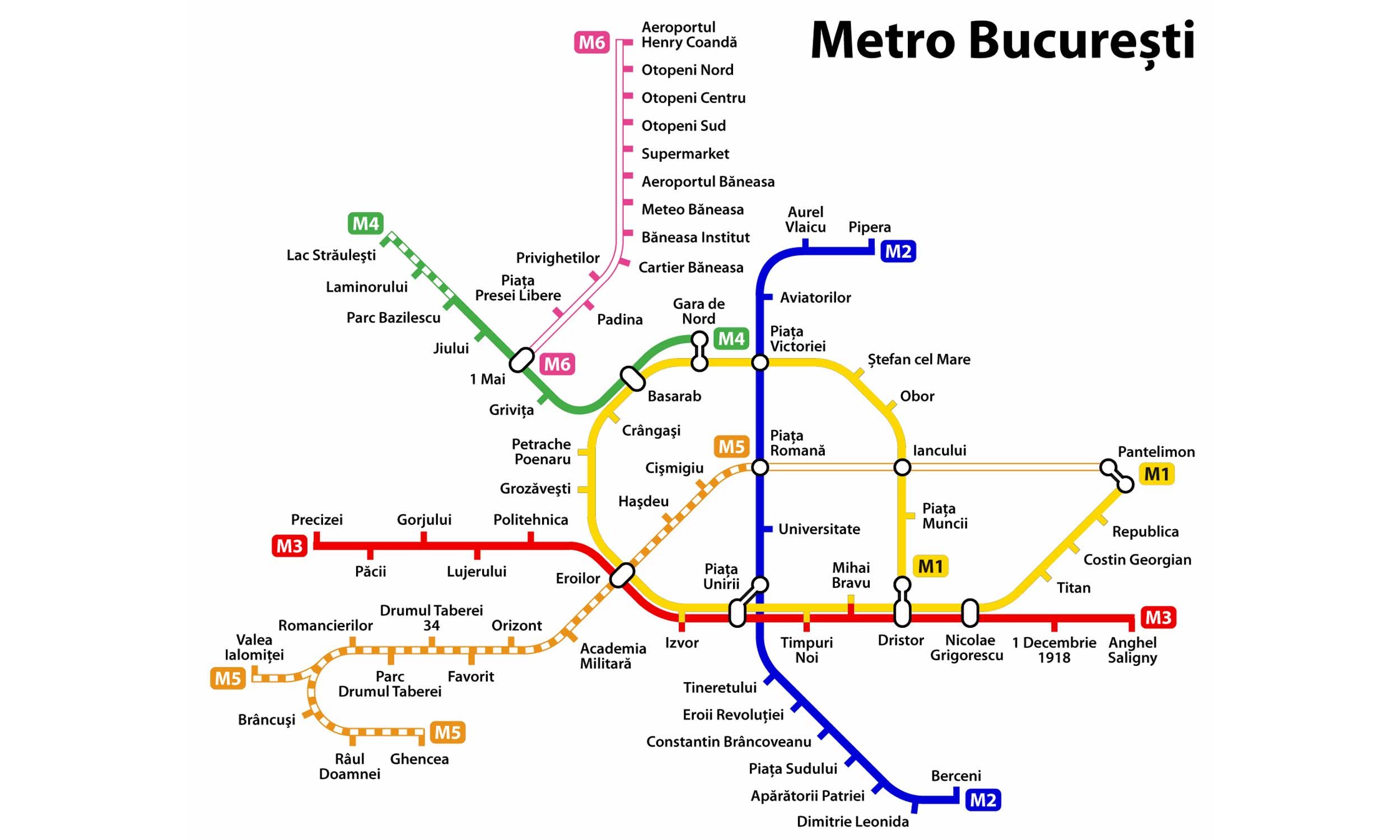 Bucharest Metro map