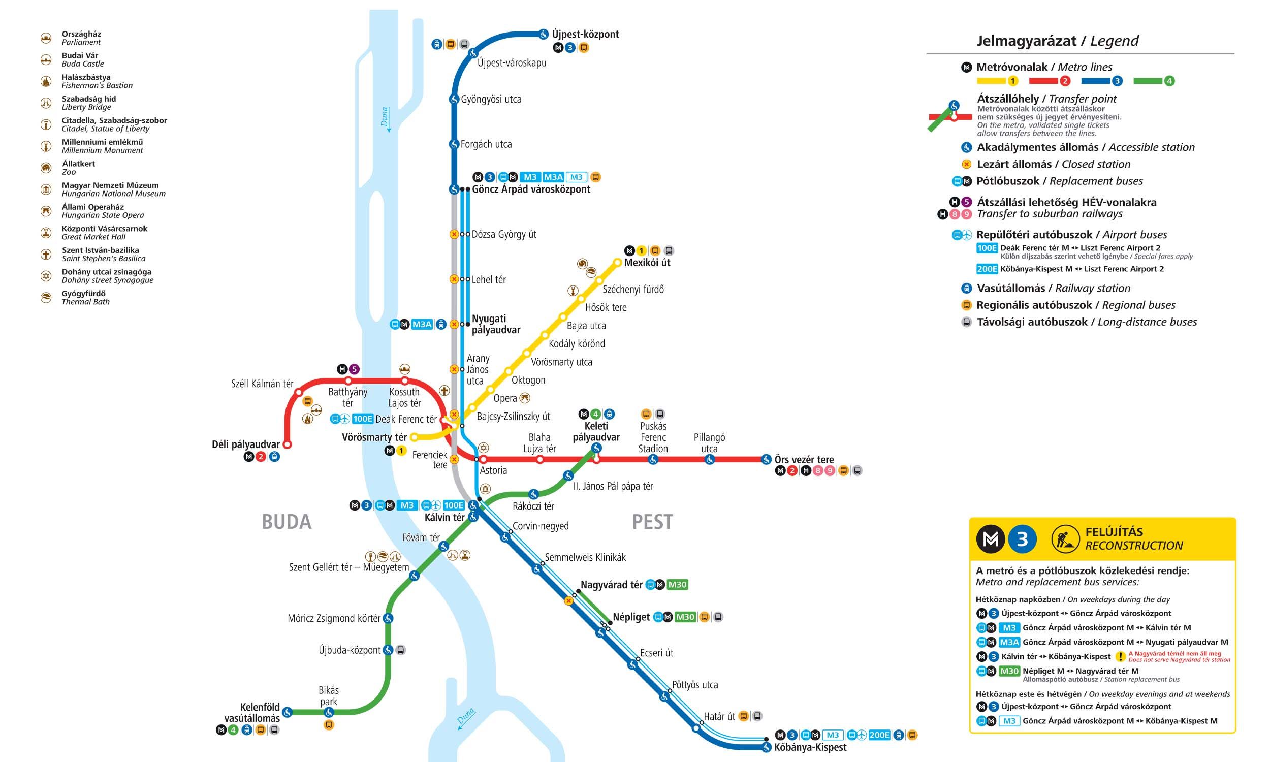 Budapest Metro map