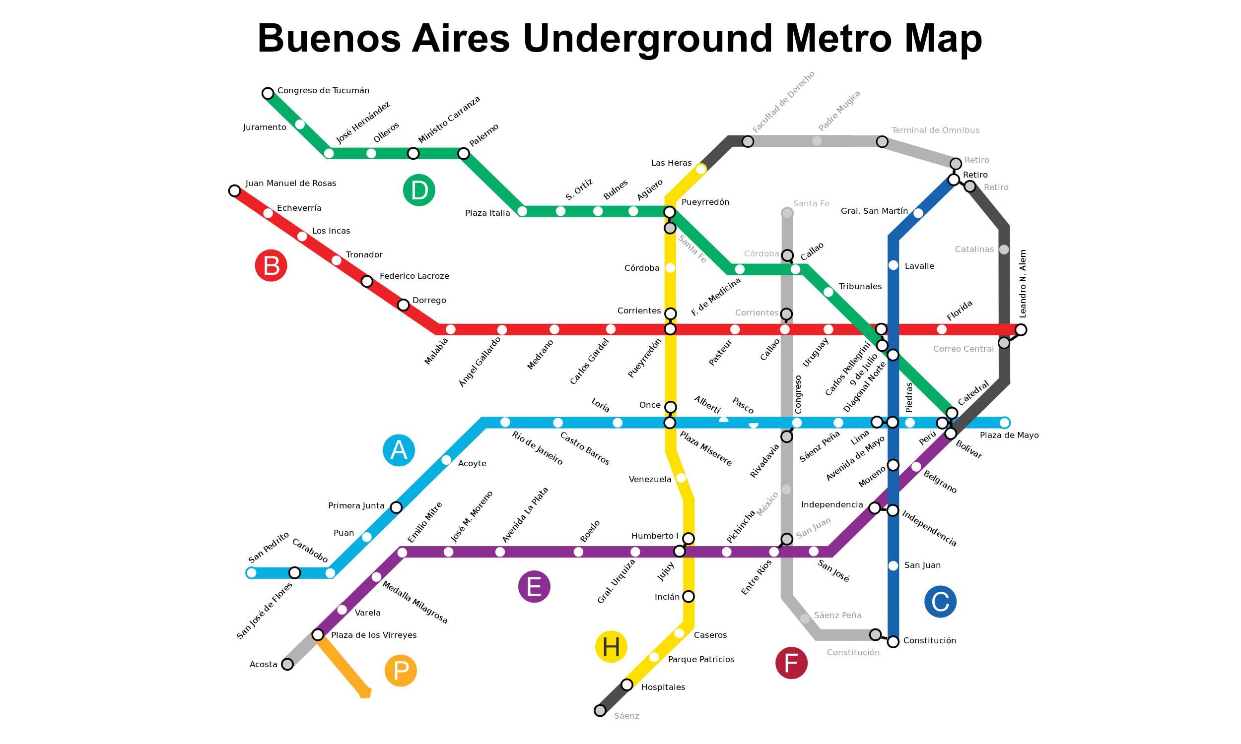 Buenos Aires Underground map