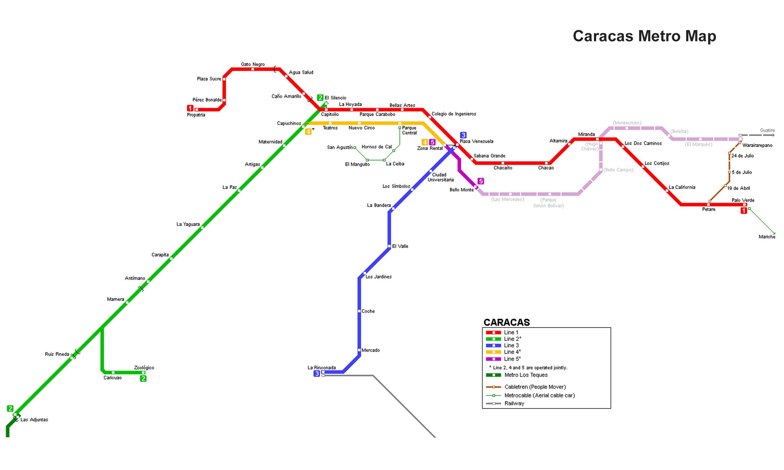 Caracas Metro map