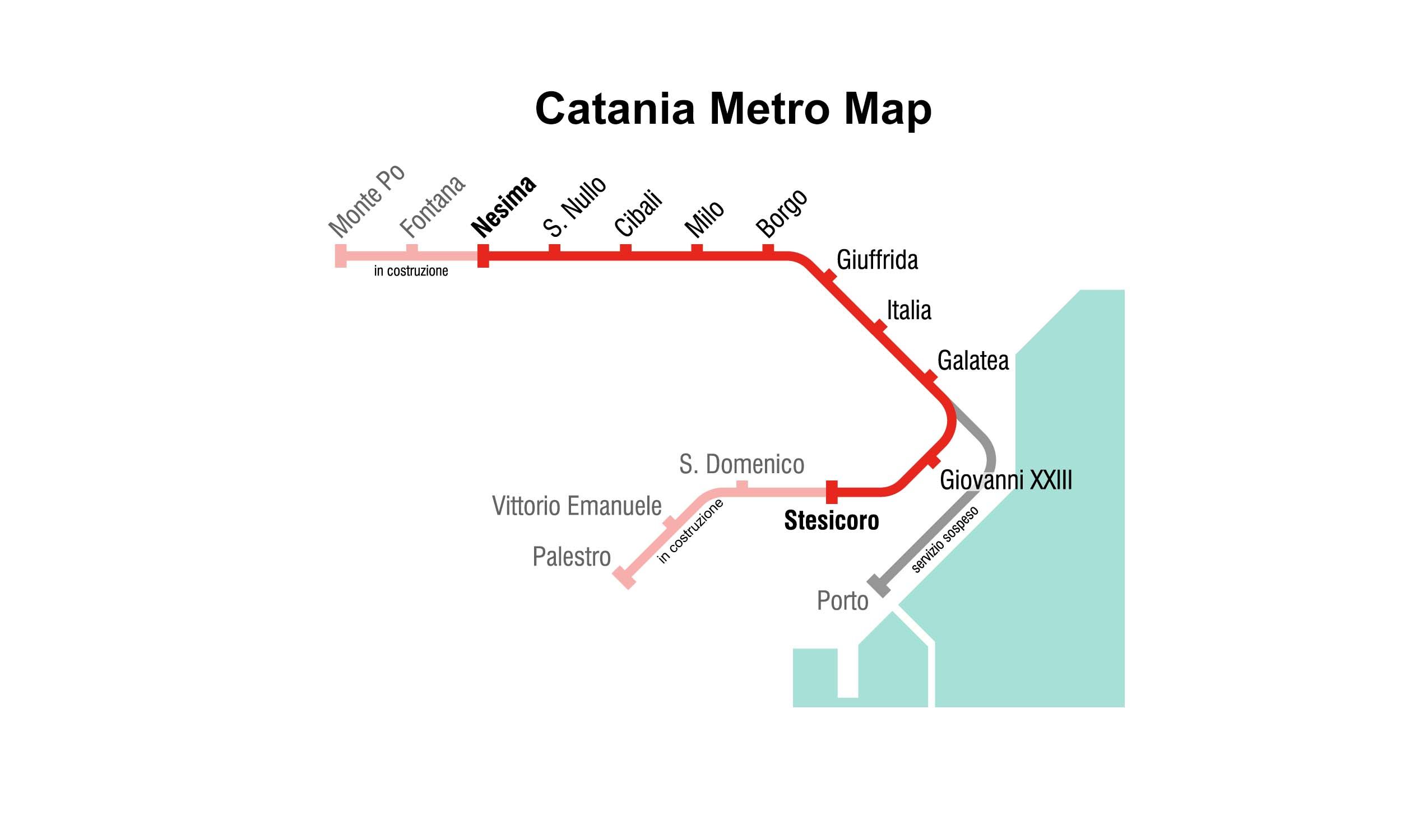 Catania Metro map
