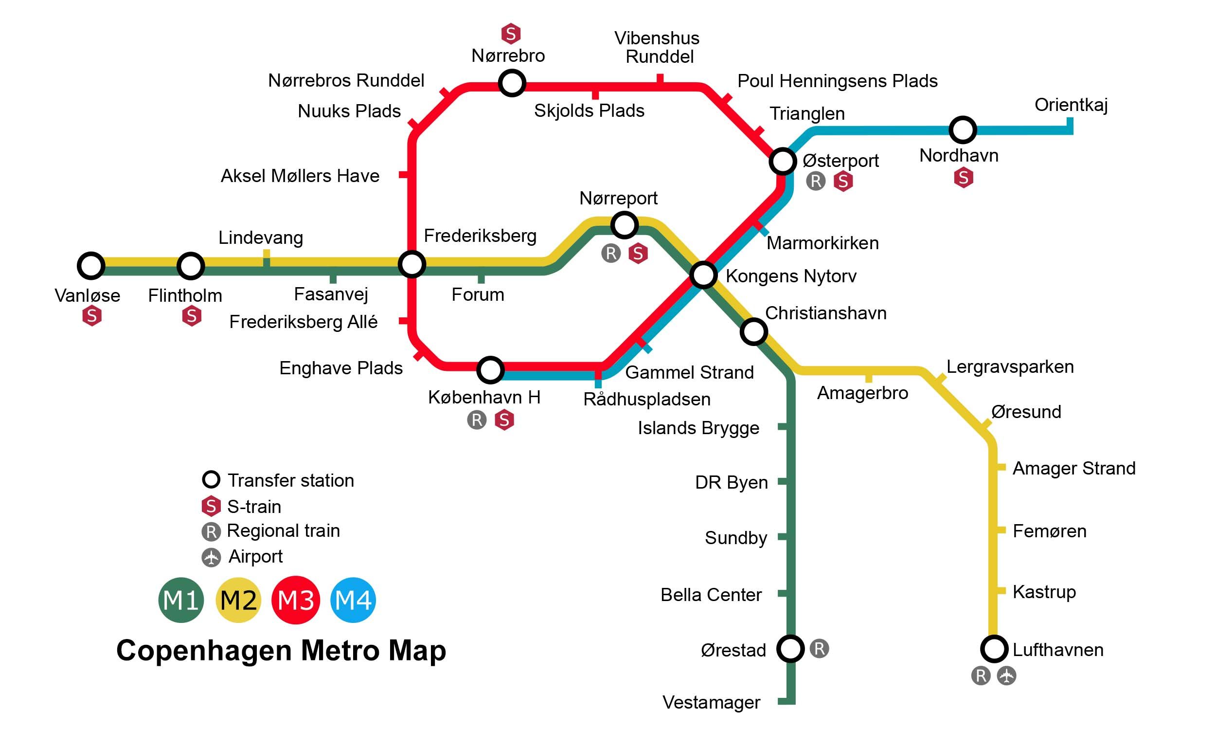 Copenhagen Metro map