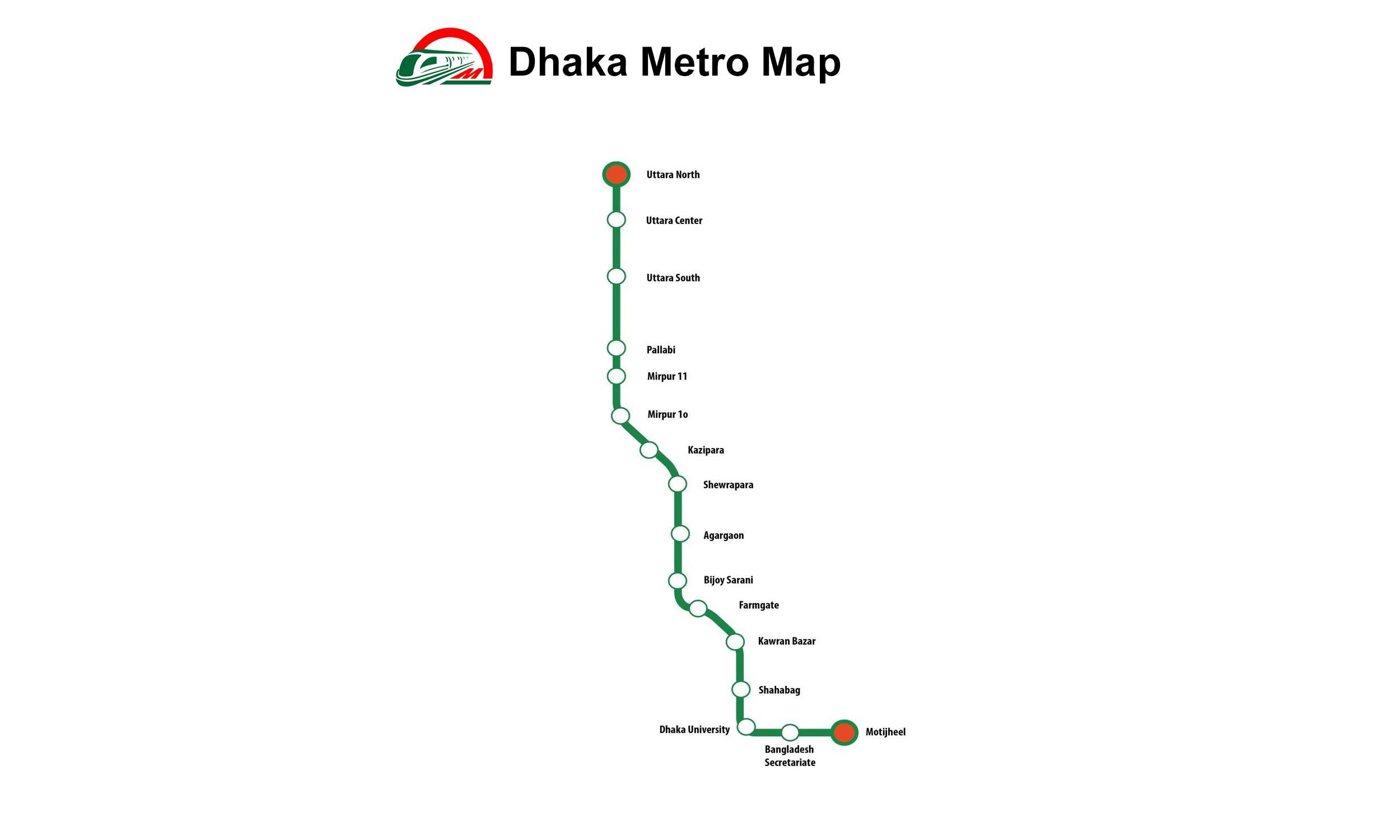 Dhaka Metro map