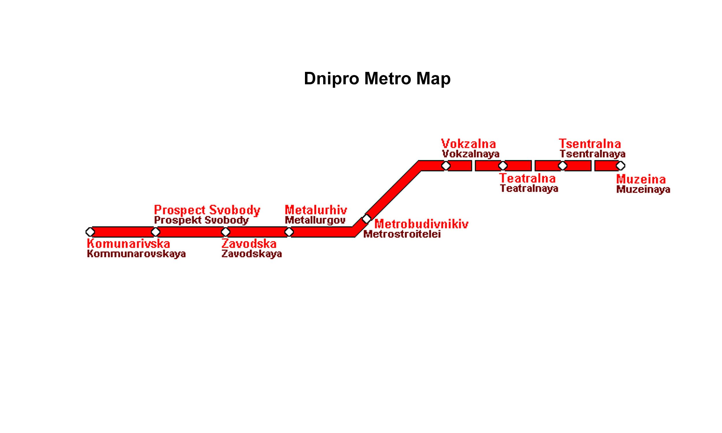 Dnipro Metro map