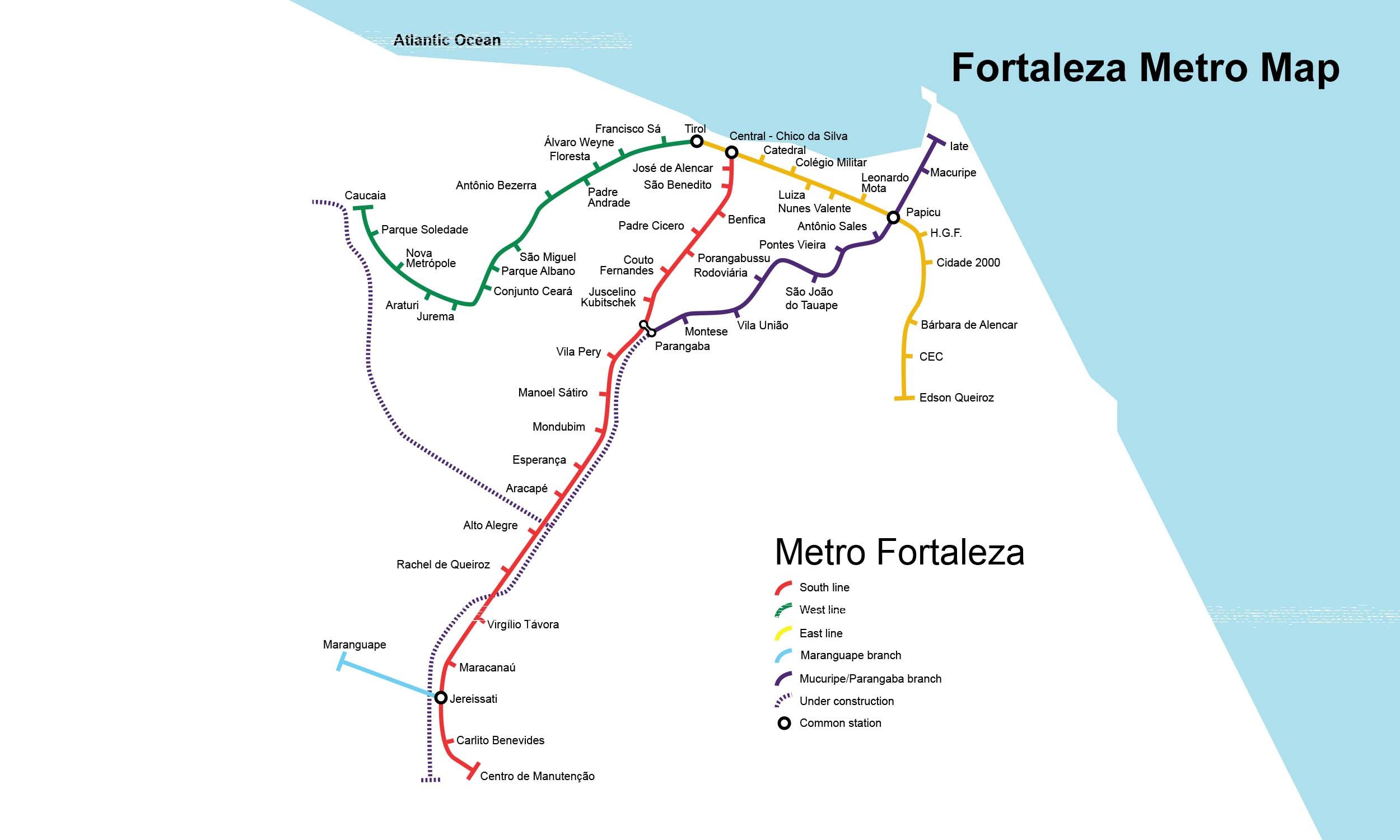 Fortaleza Metro map