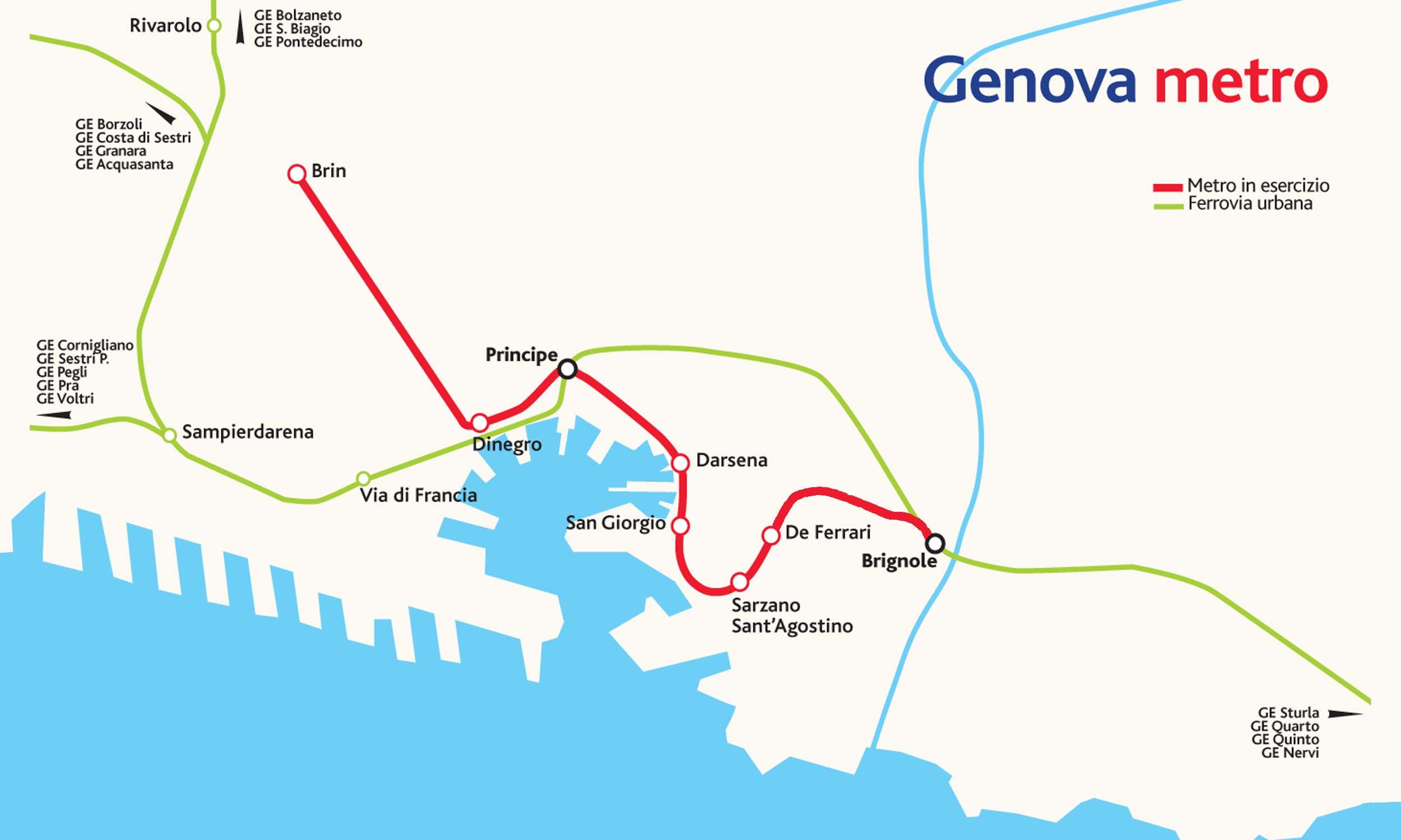 Genoa Metro map