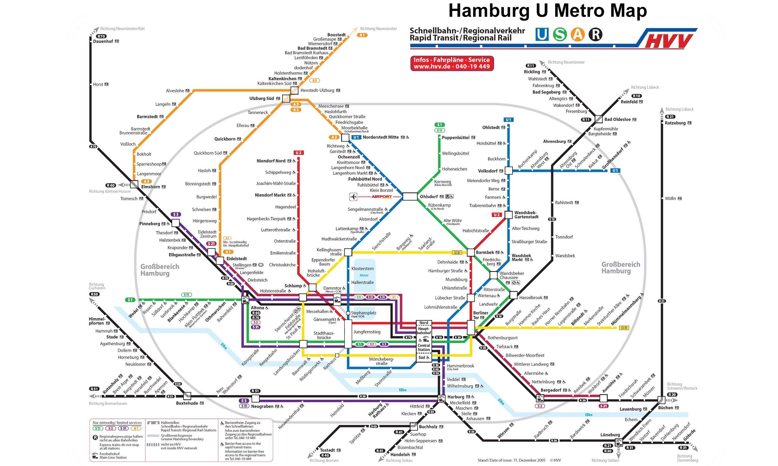Hamburg U Metro map