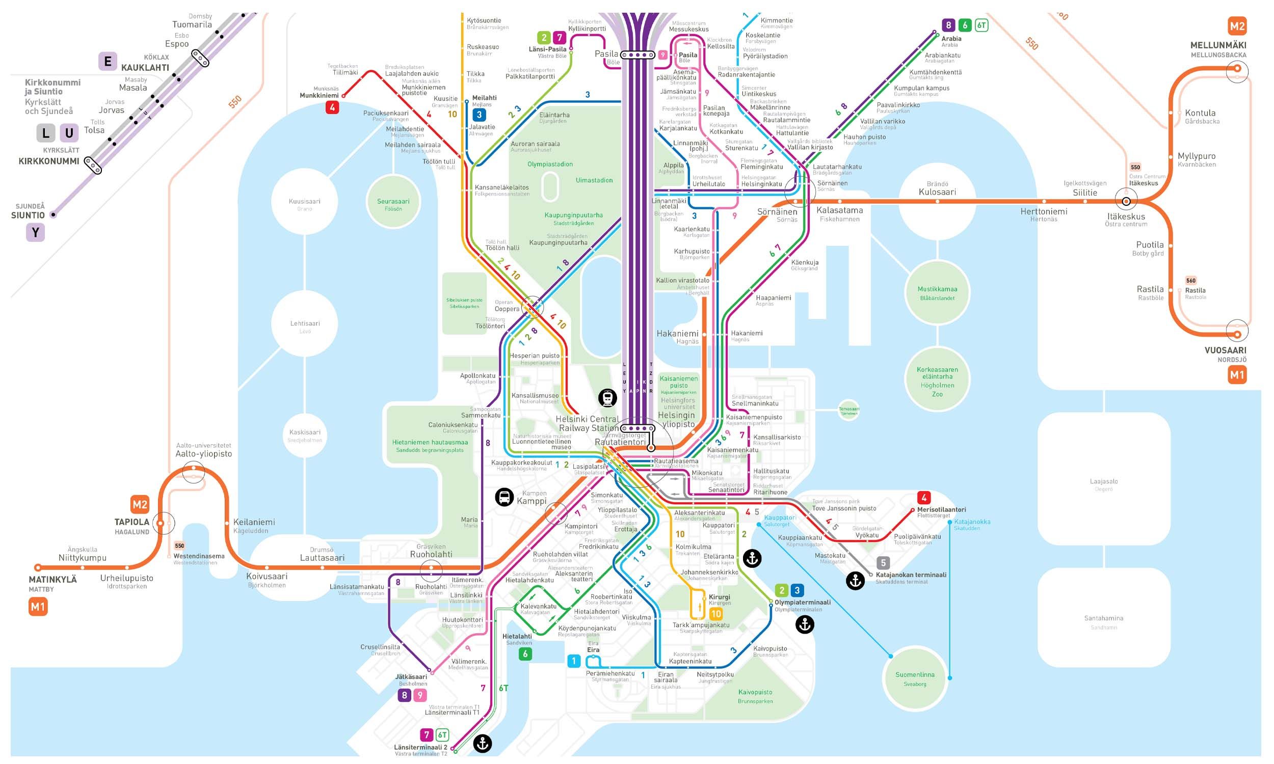Helsinki Metro map