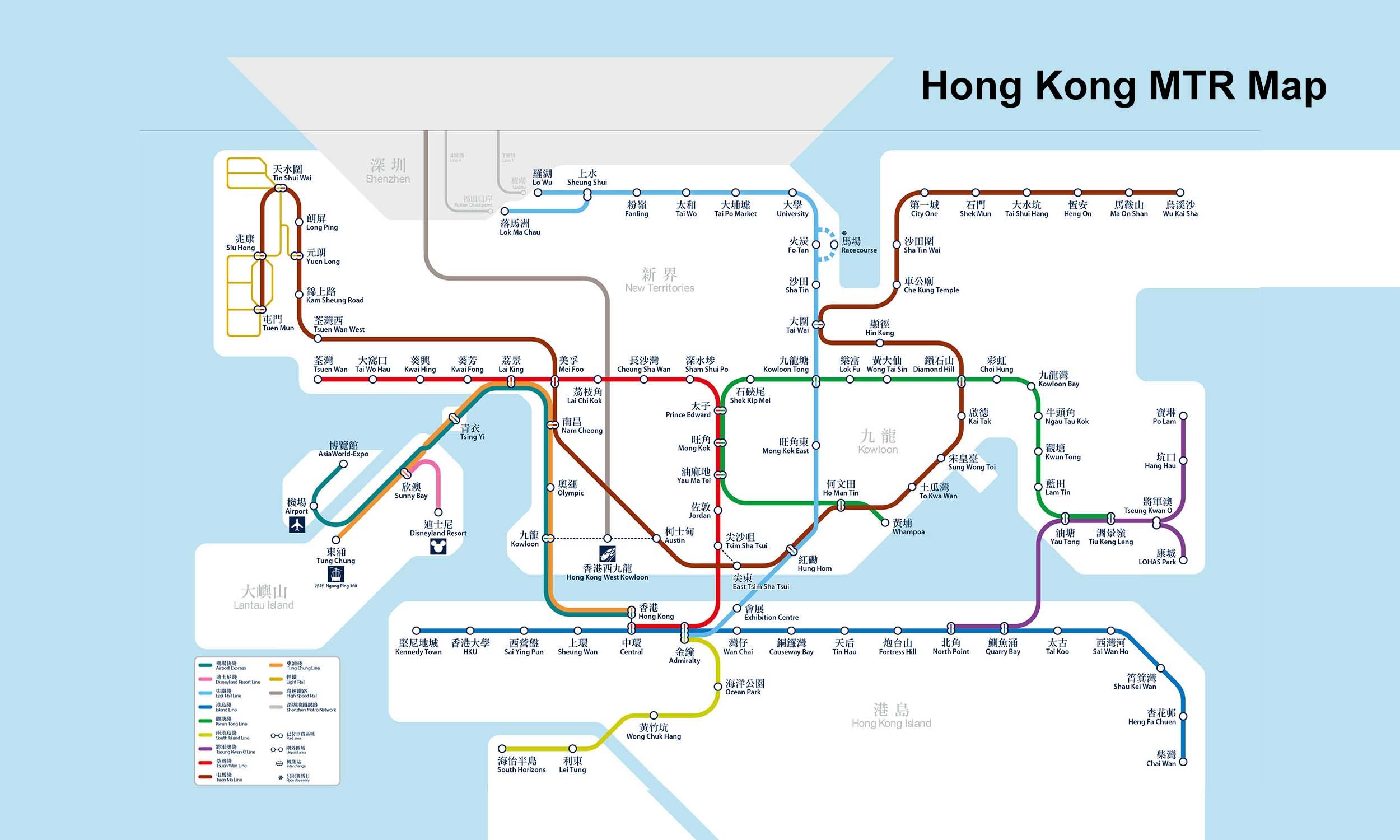Hong Kong MTR map