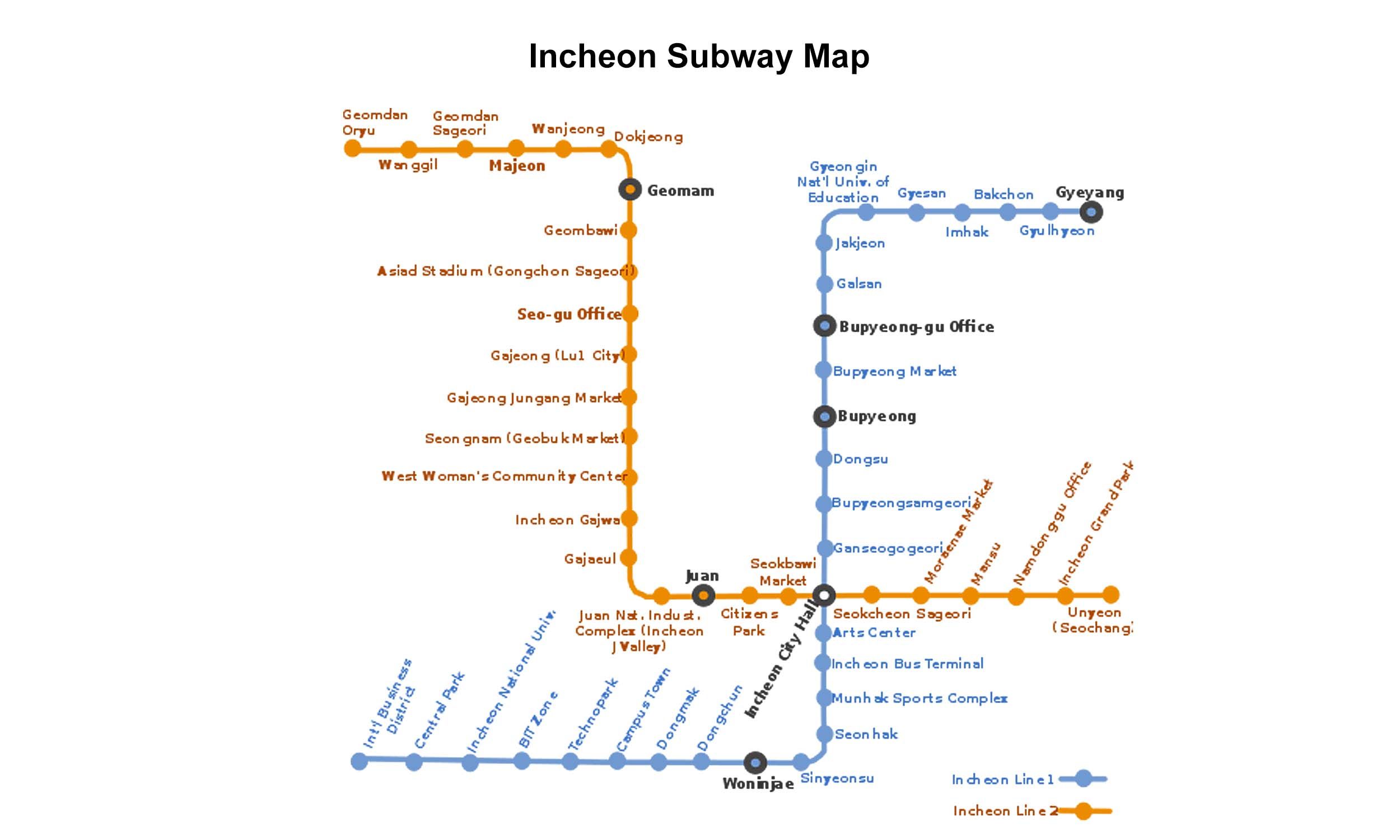 Incheon Subway map