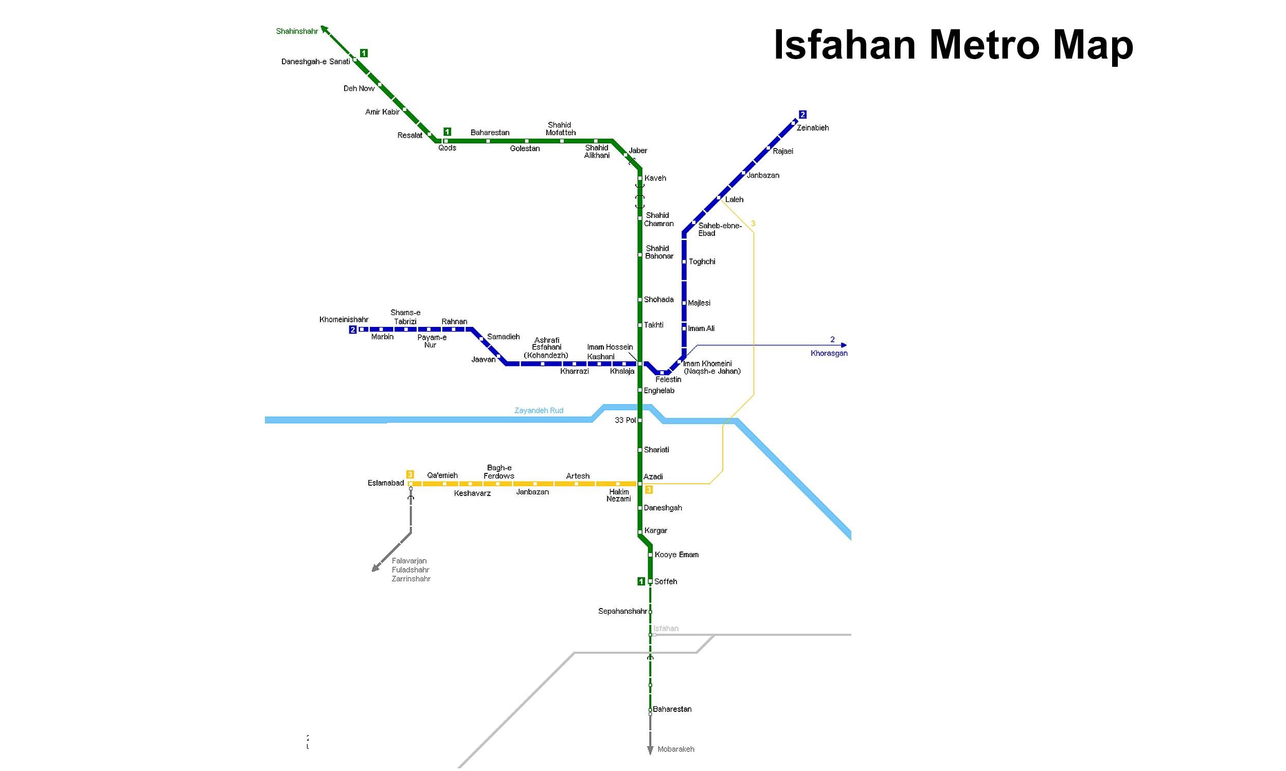 Isfahan Metro map