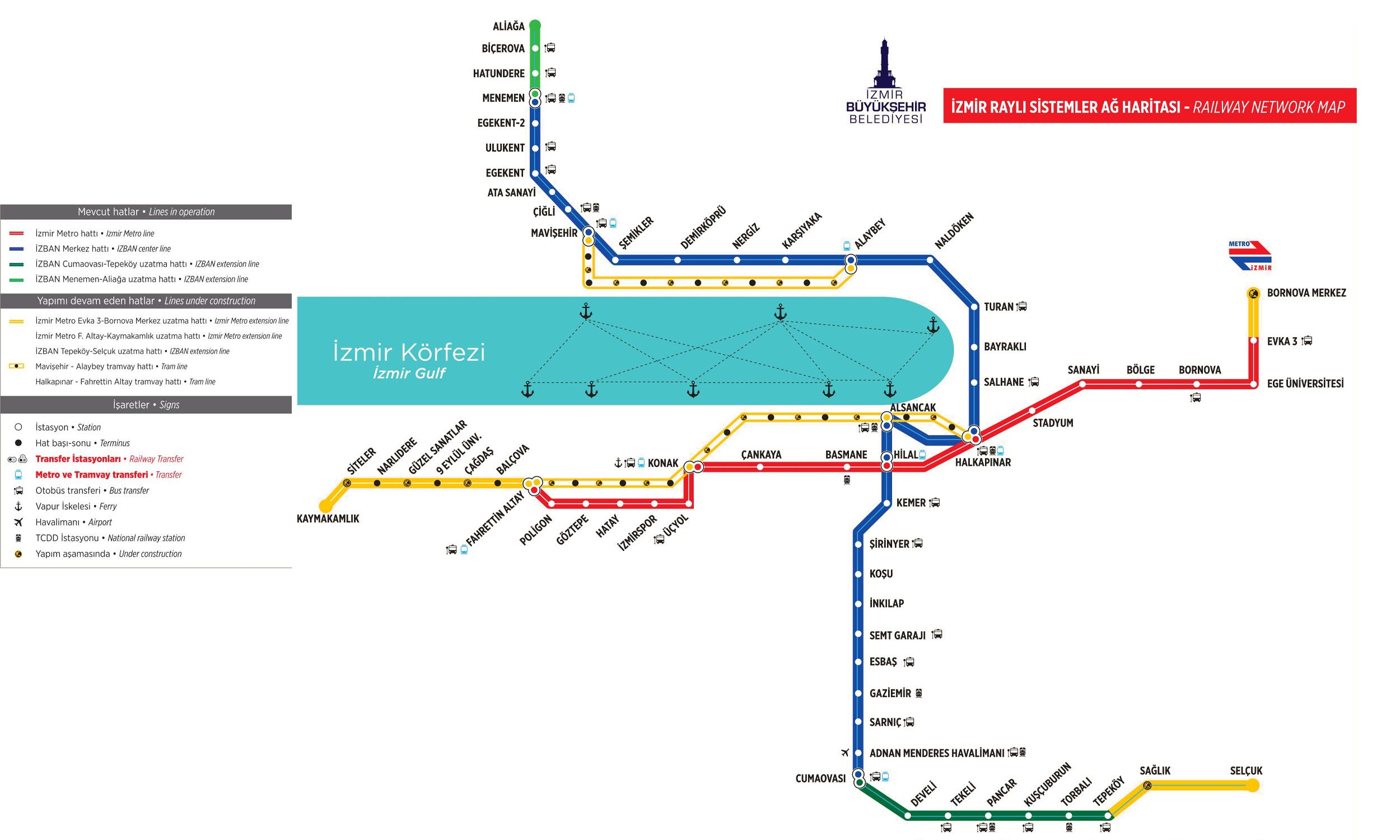 İzmir Metro map