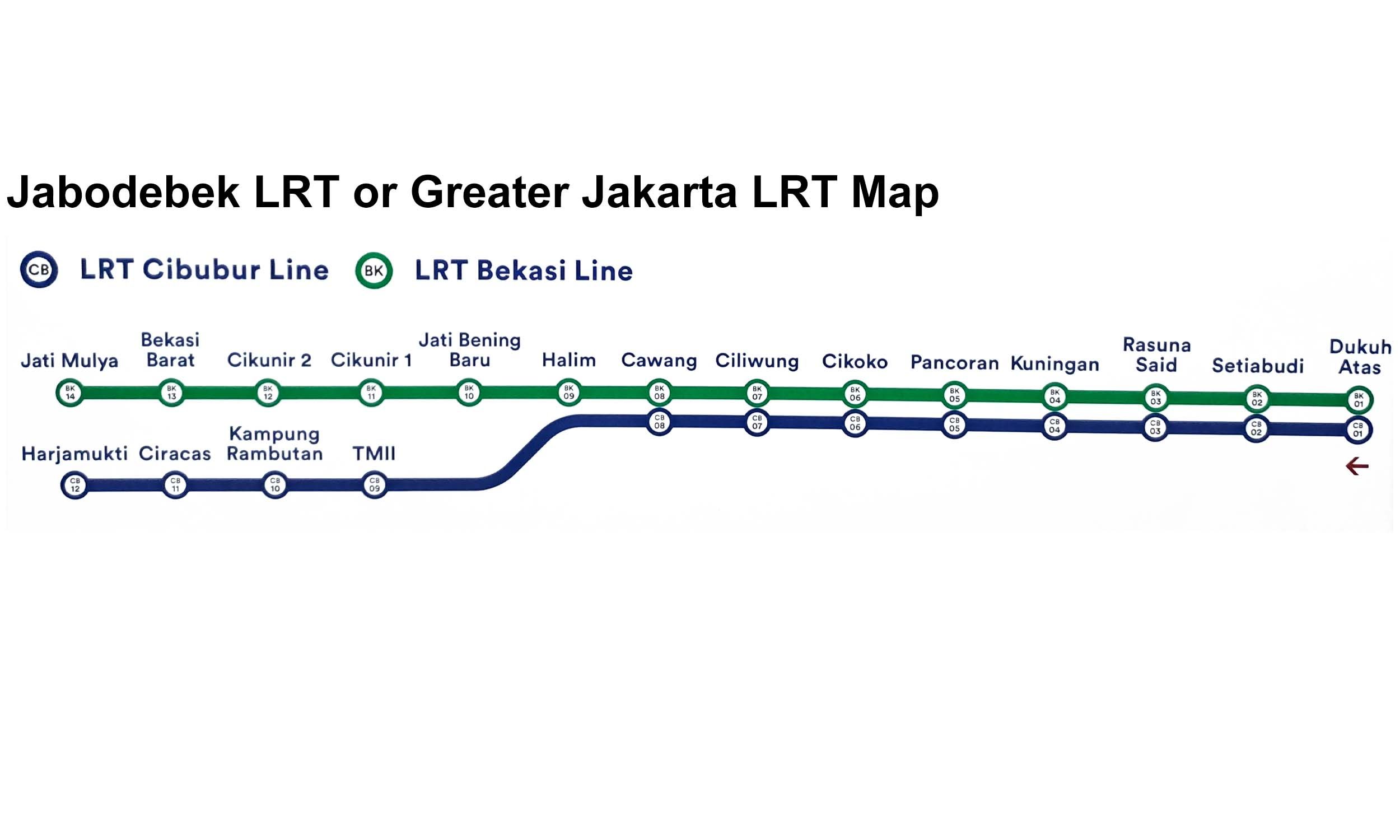 Jabodebek LRT map