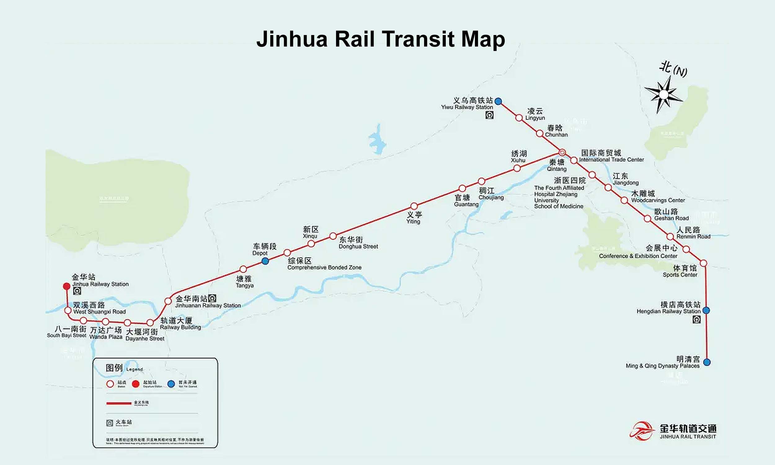 Jinhua Rail Transit map