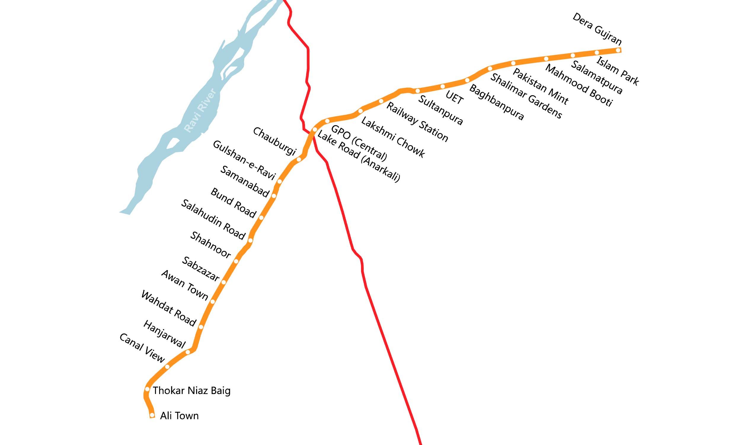Lahore Metro map