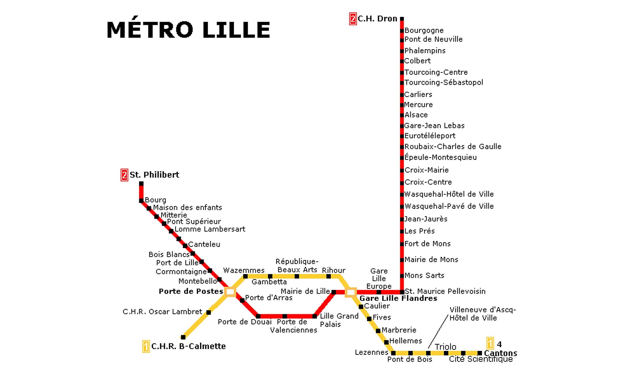 Lille Metro map