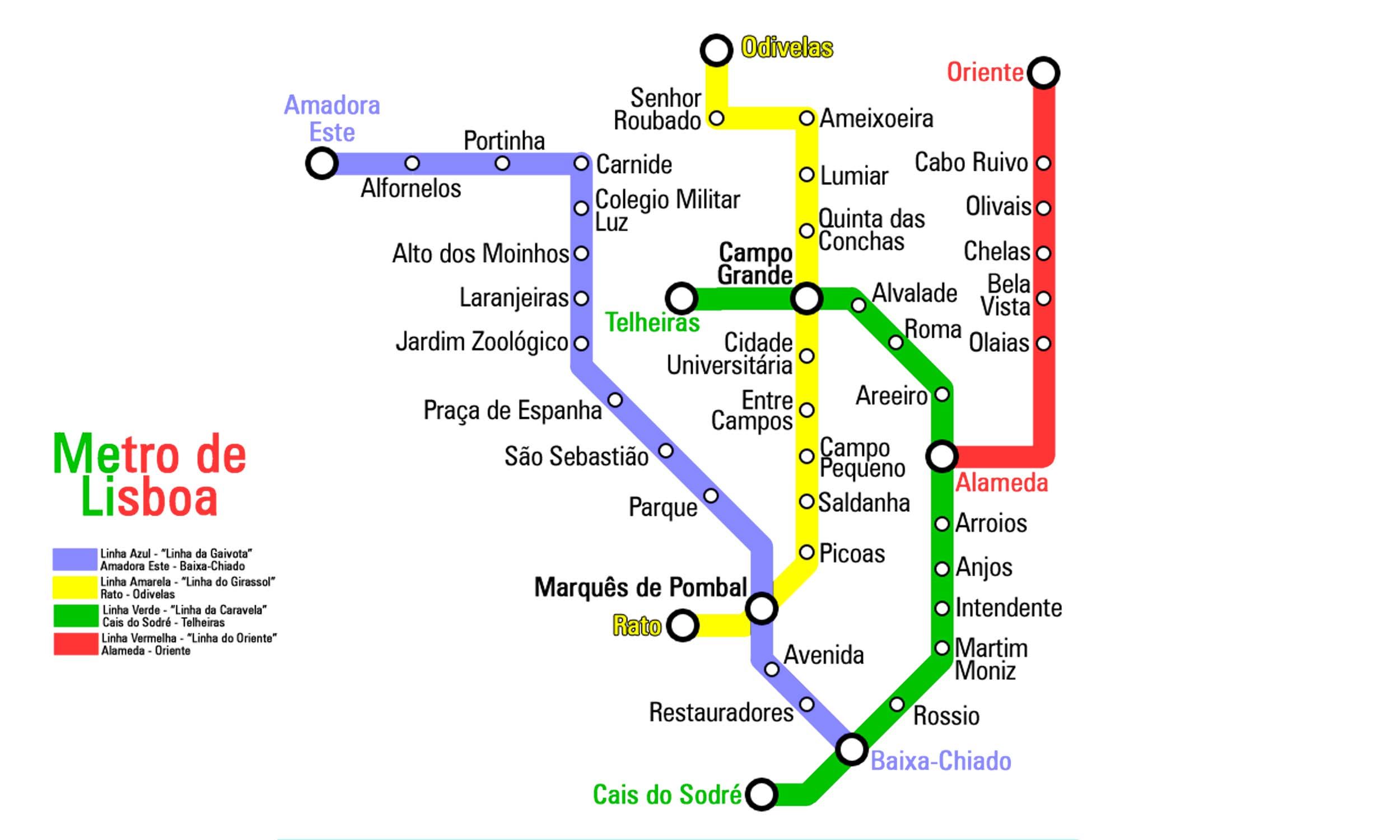 Lisbon Metro map