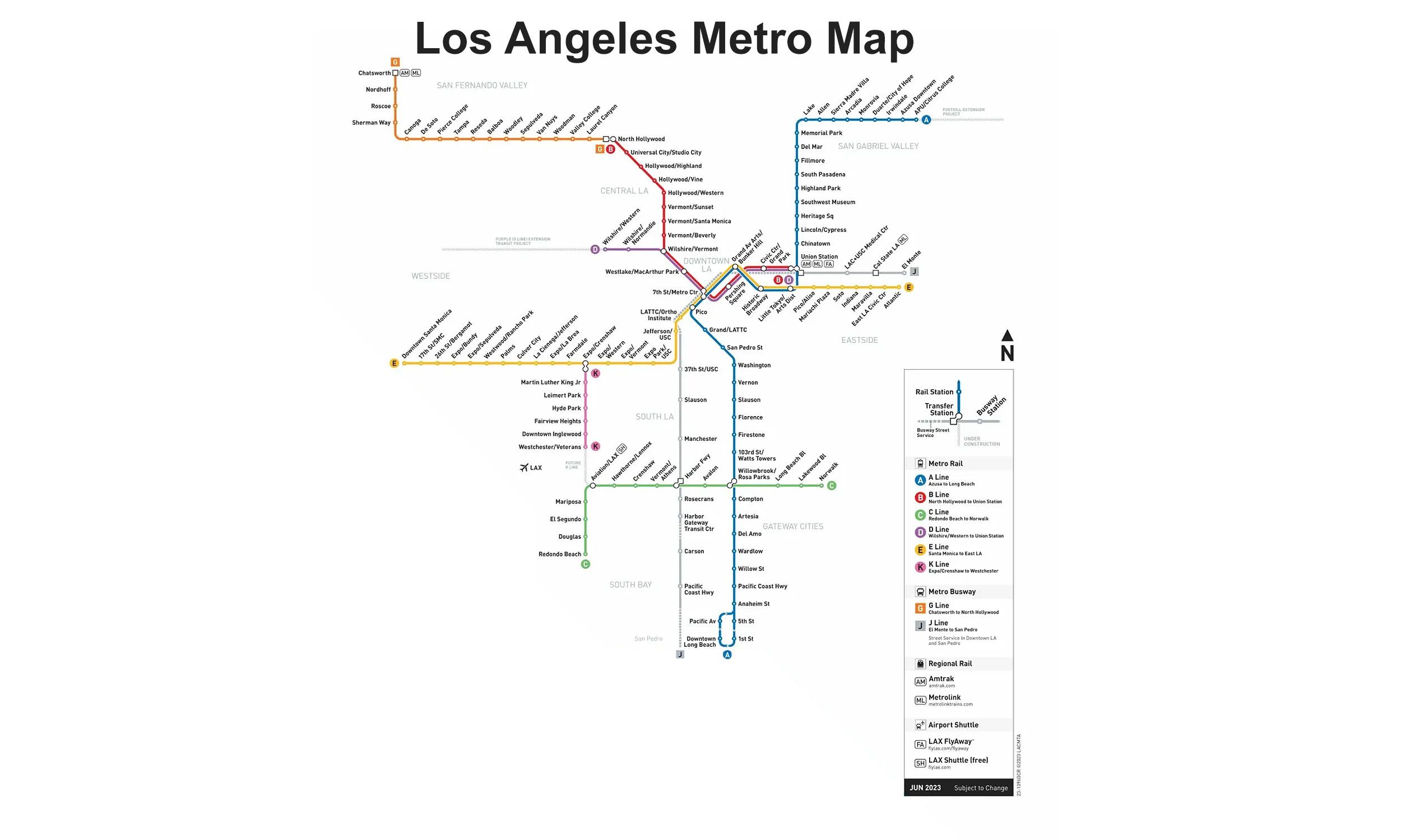 Los Angeles Metro map