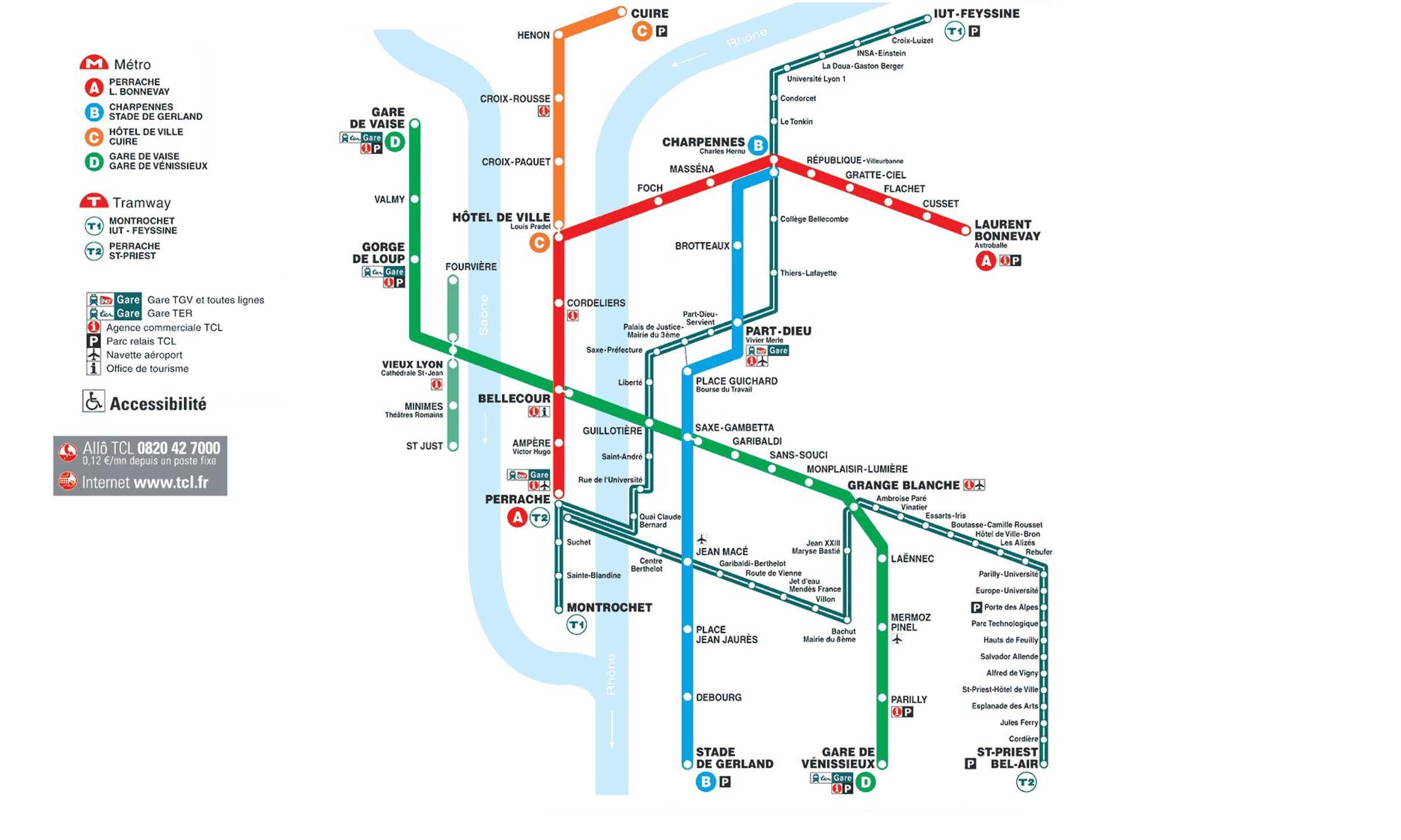 Lyon Metro map