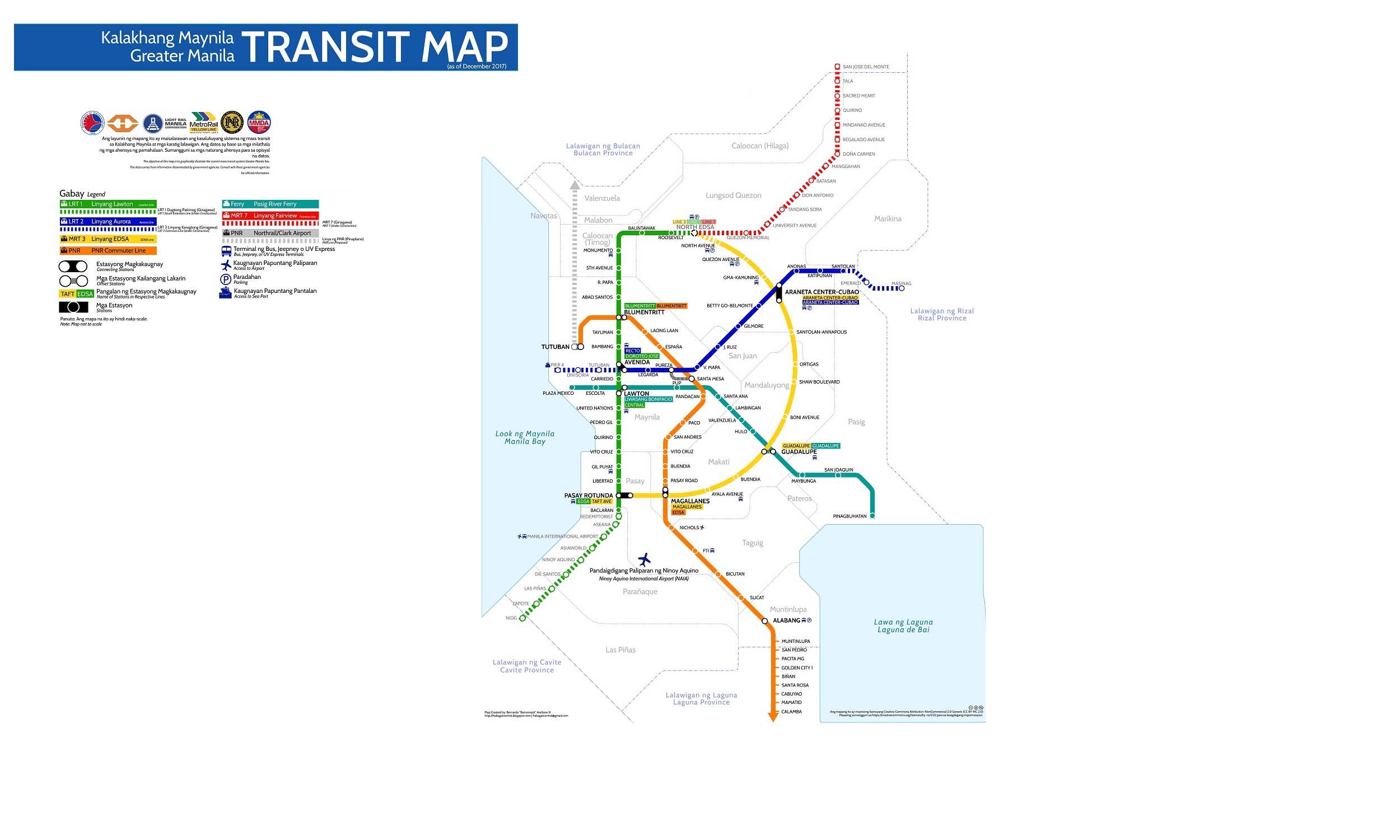 Manila Metro Rail Transit map