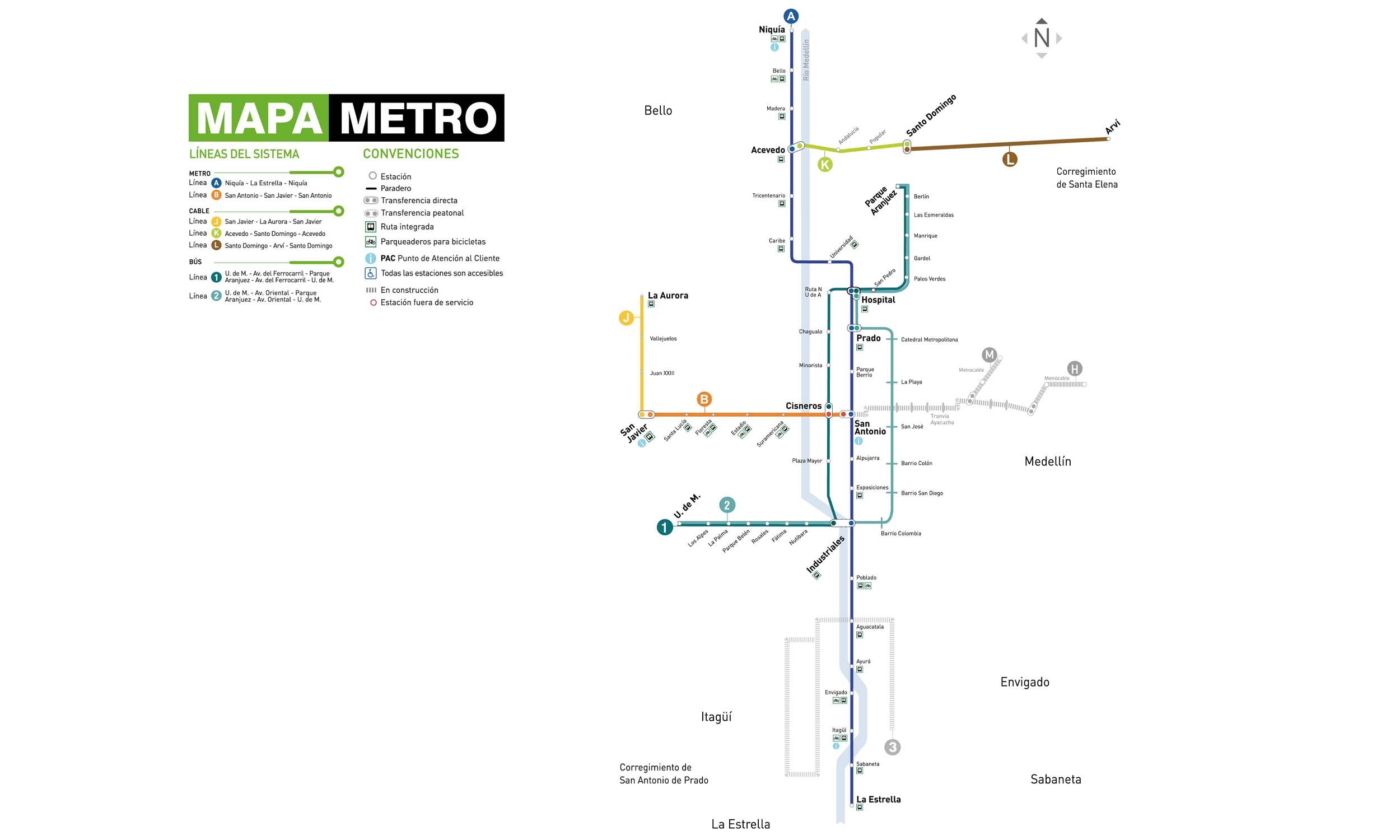 Medellin Metro map