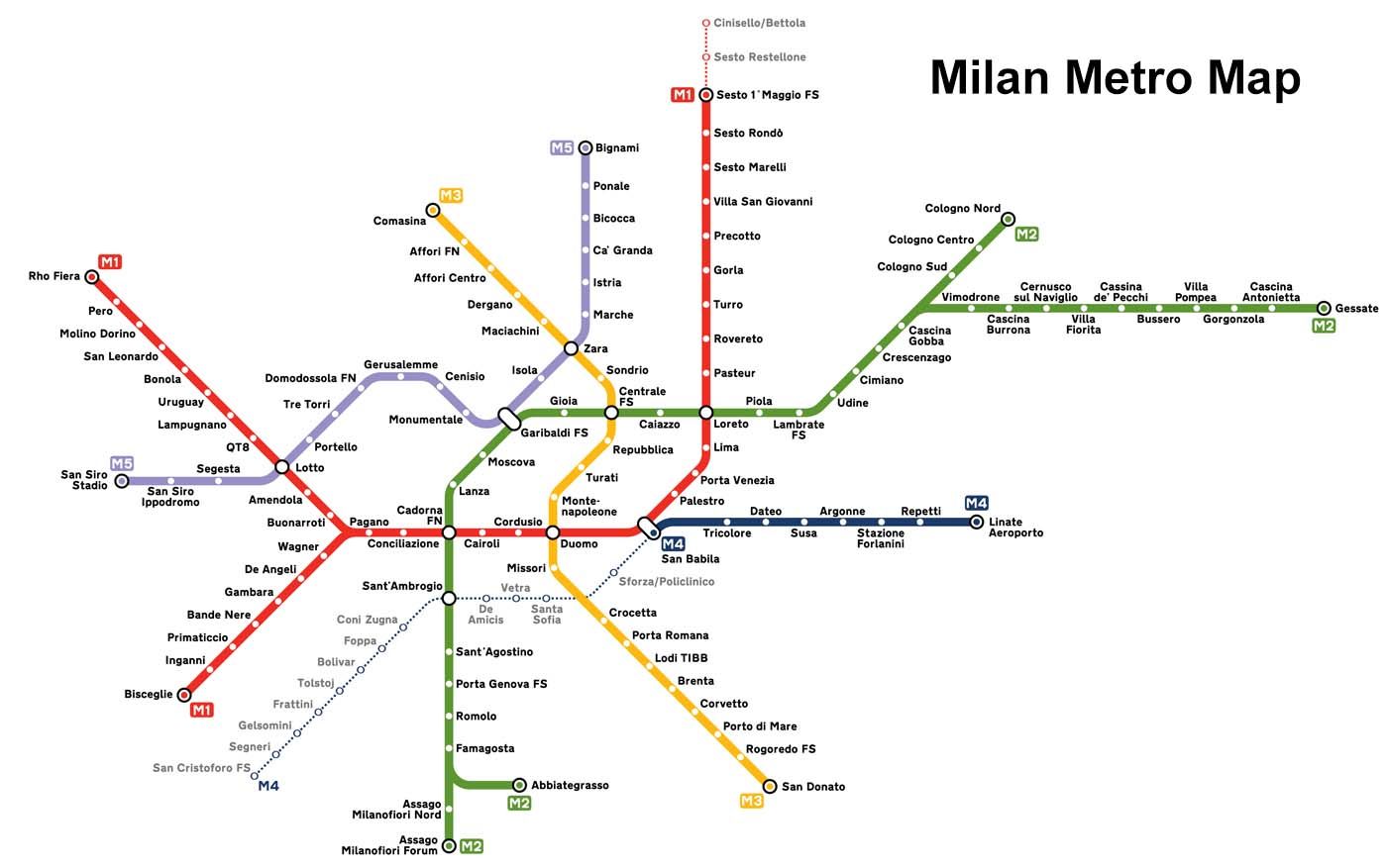 Milan Metro map