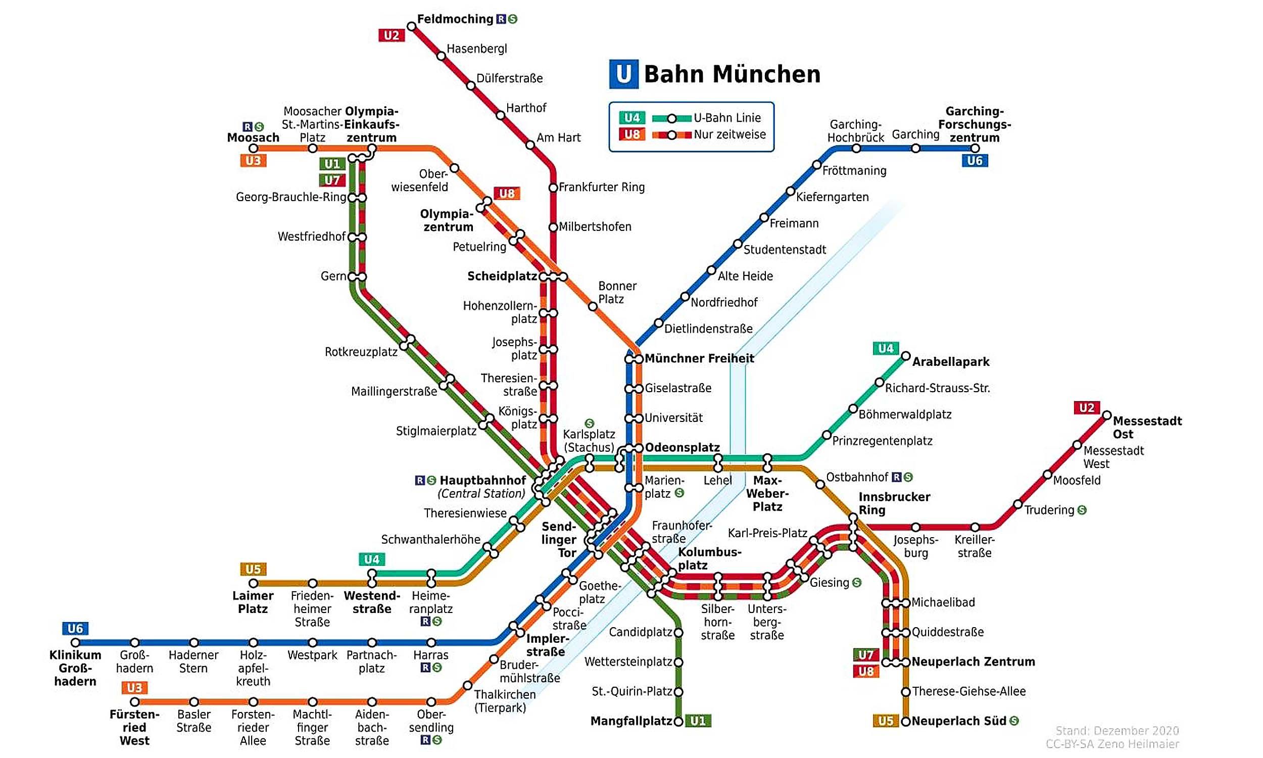 Munich U-Bahn Metro map