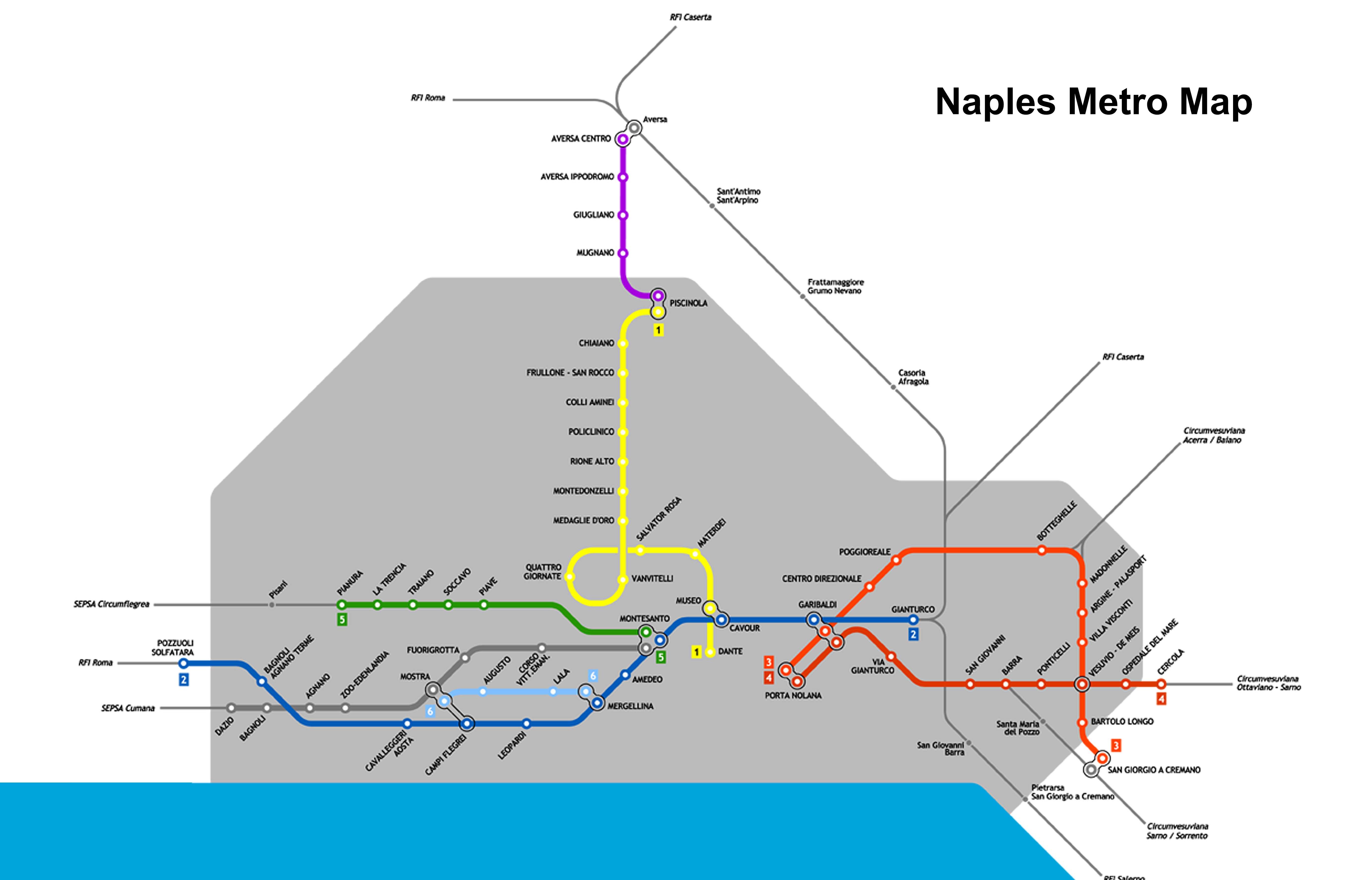 Naples Metro map