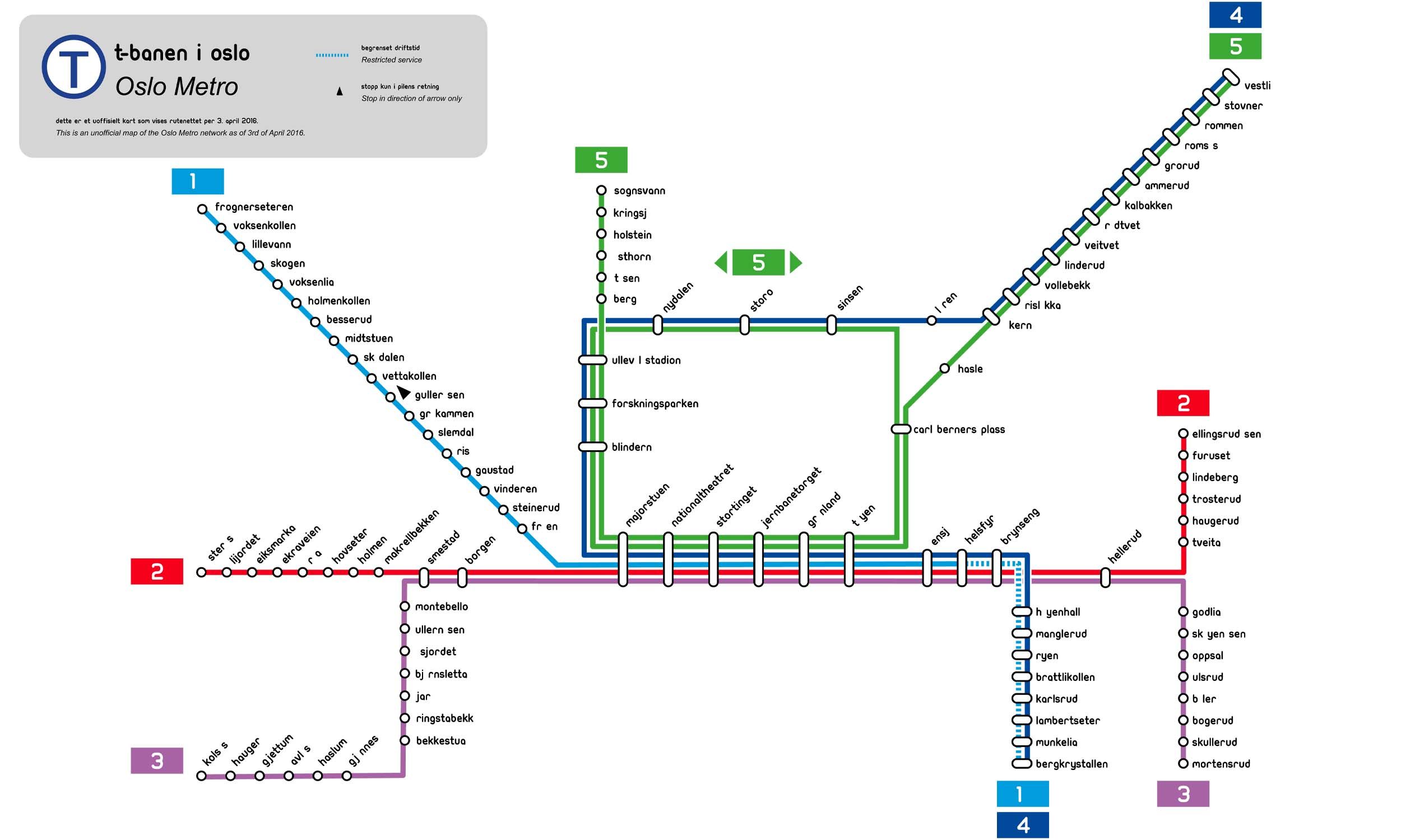 Oslo Metro map