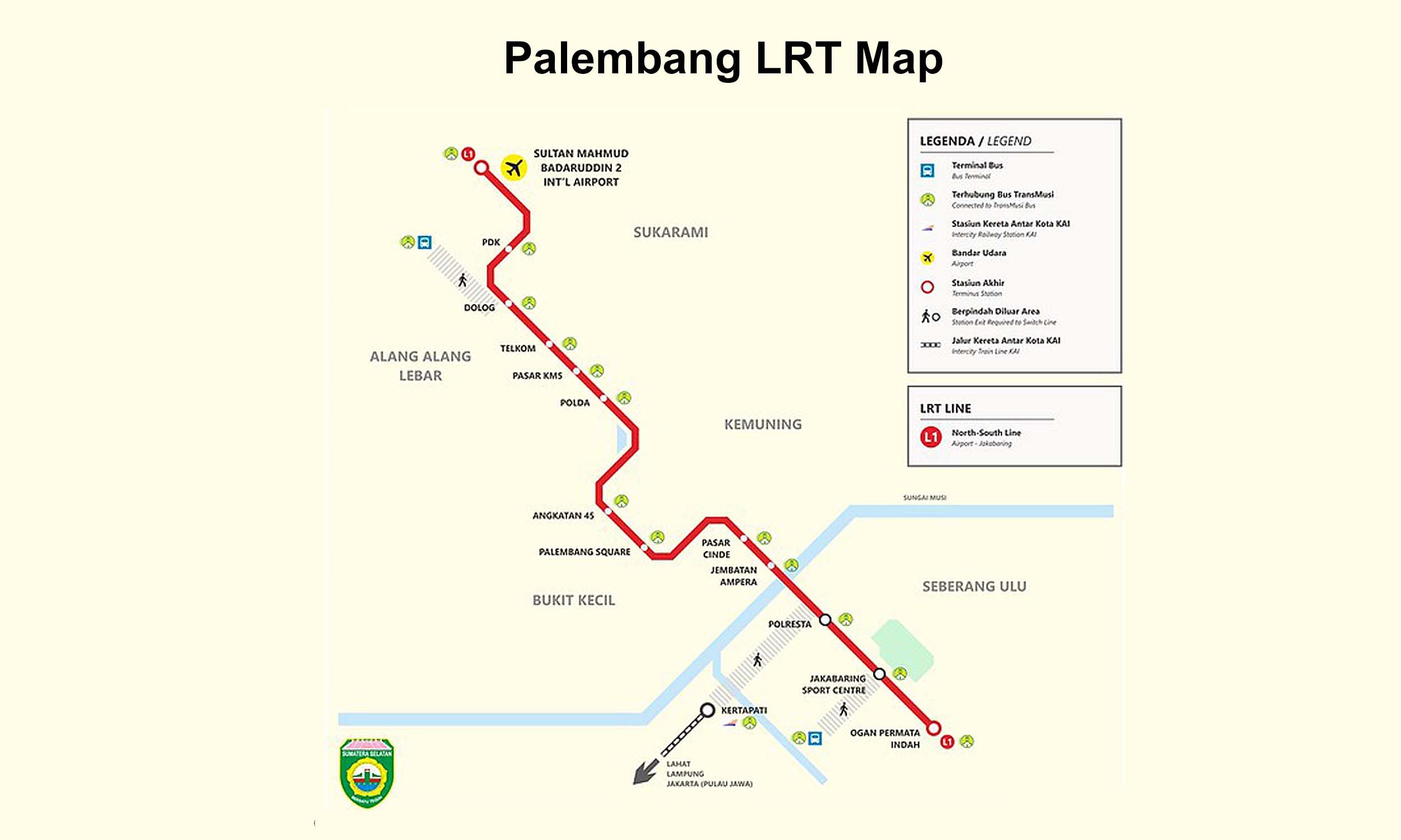 Palembang LRT map