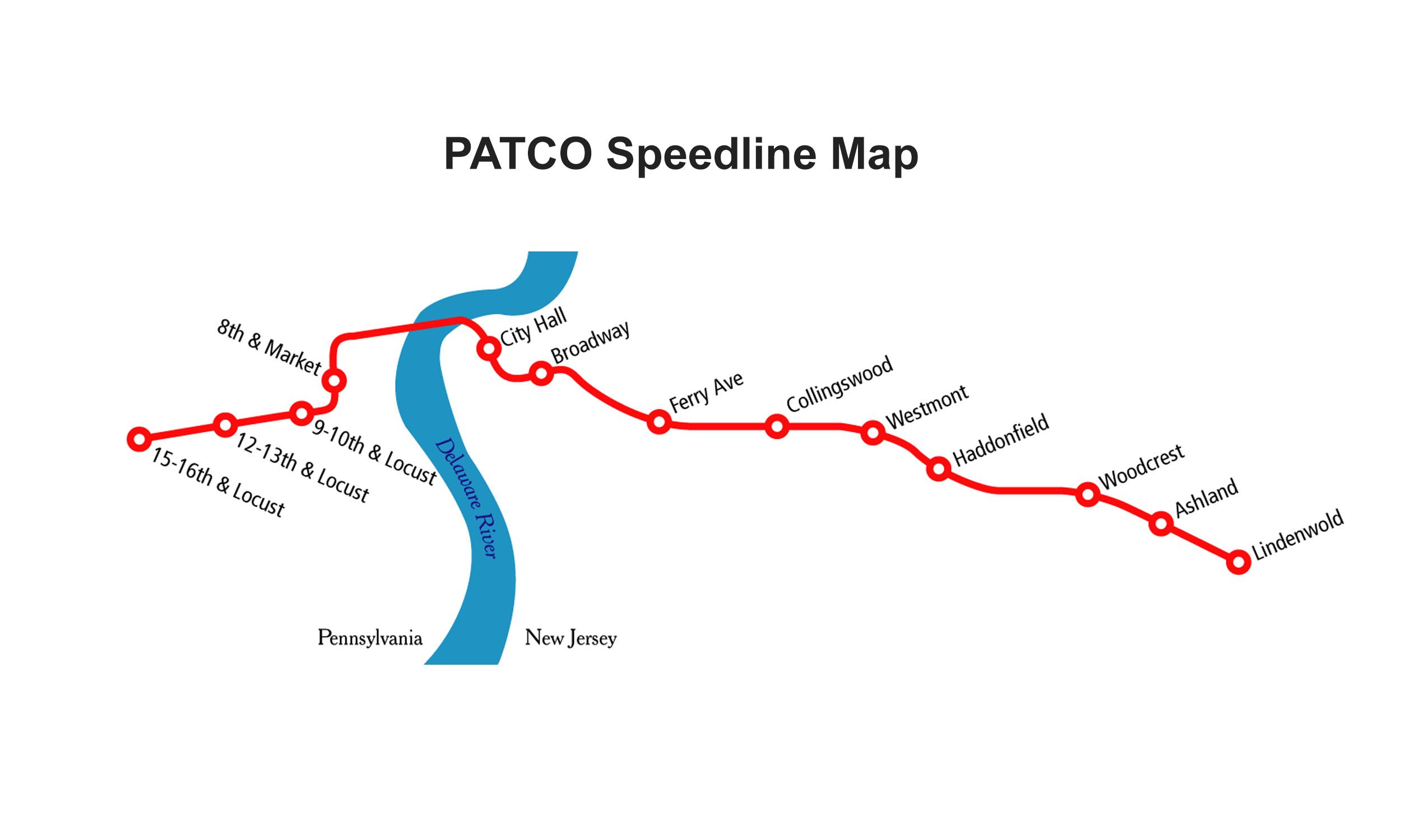 PATCO Speedline map