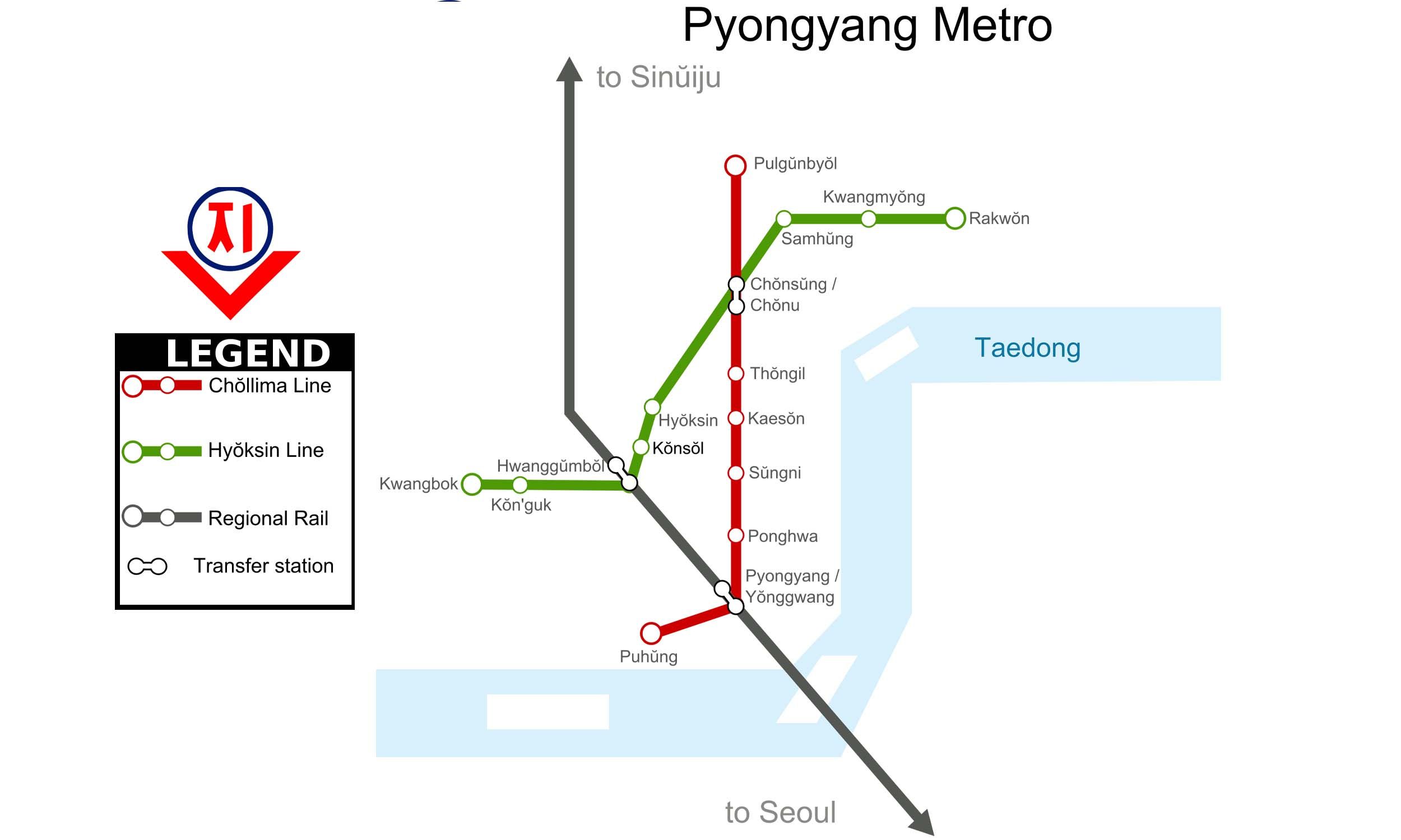 Pyongyang Metro map