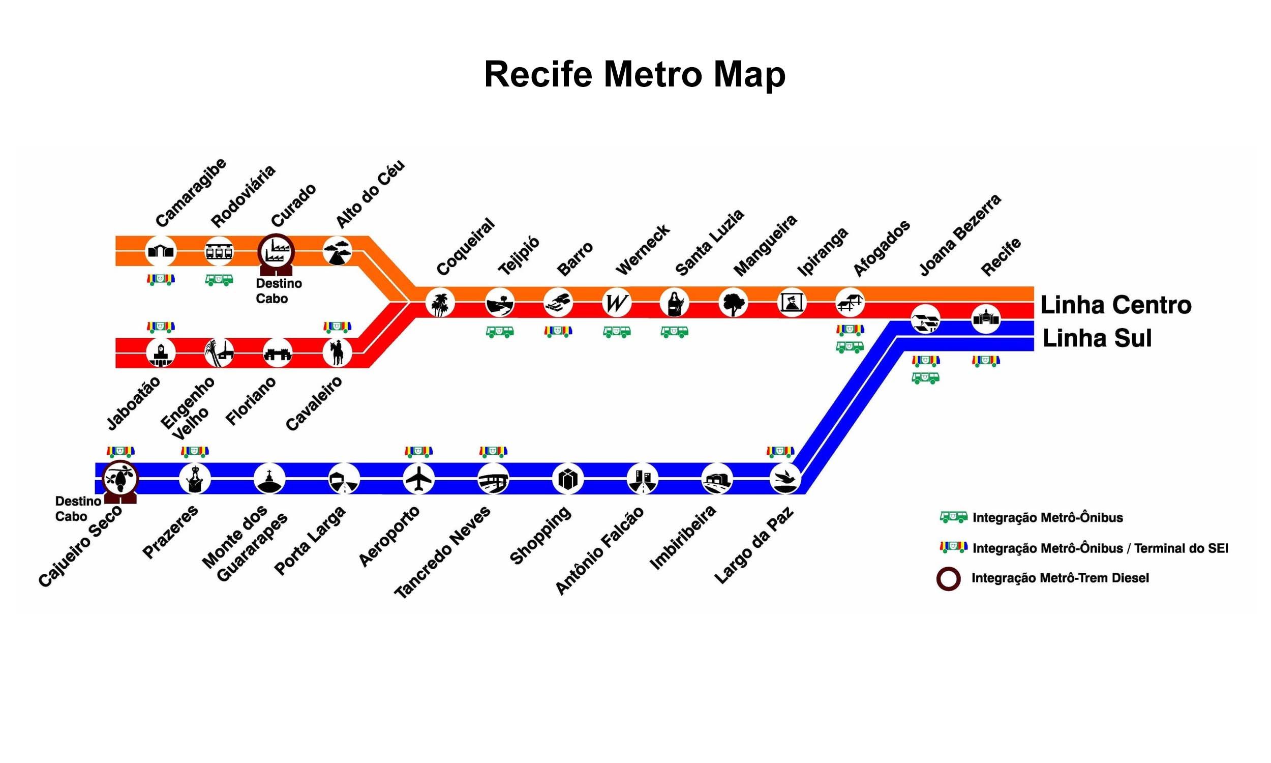 Recife Metro map