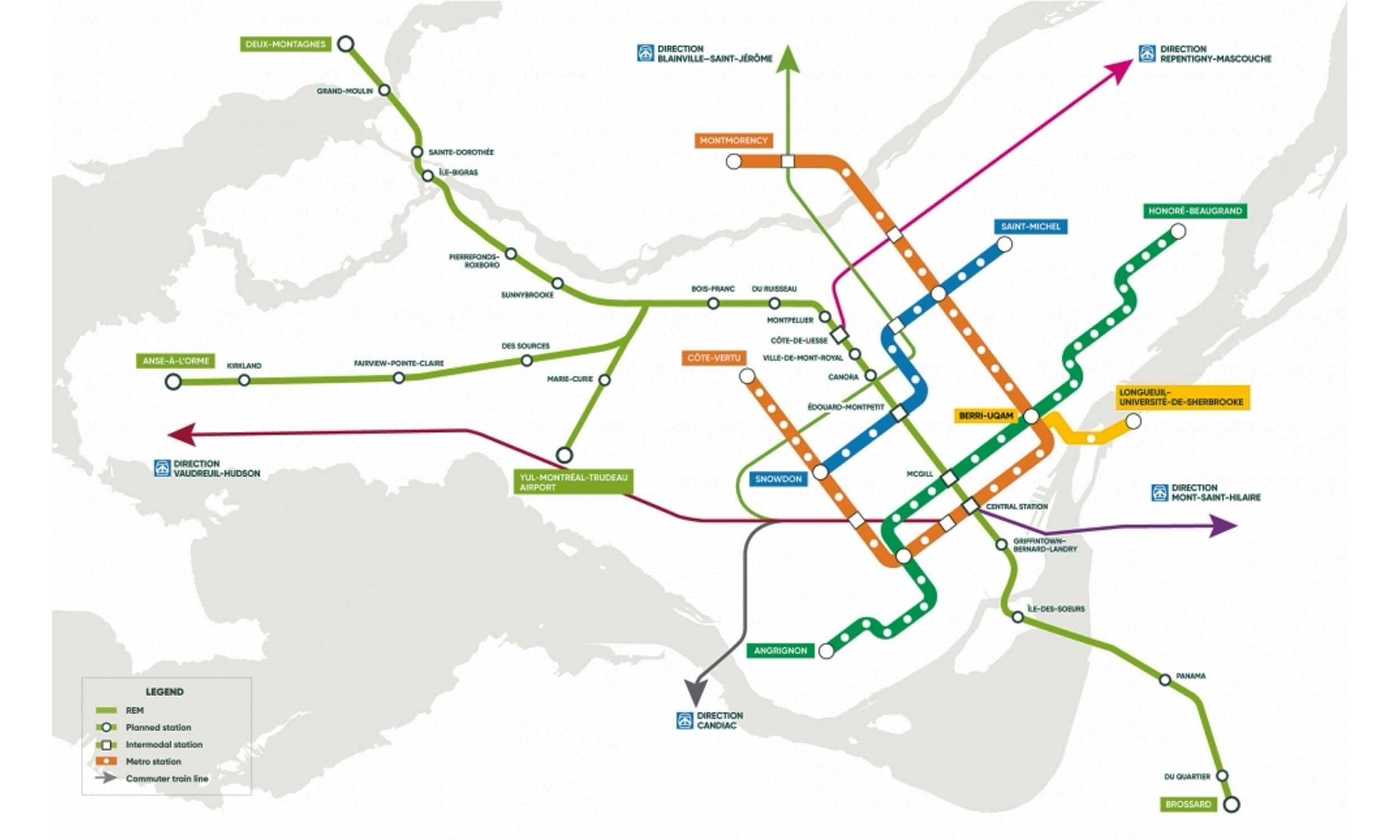 Reseau Express Metro map