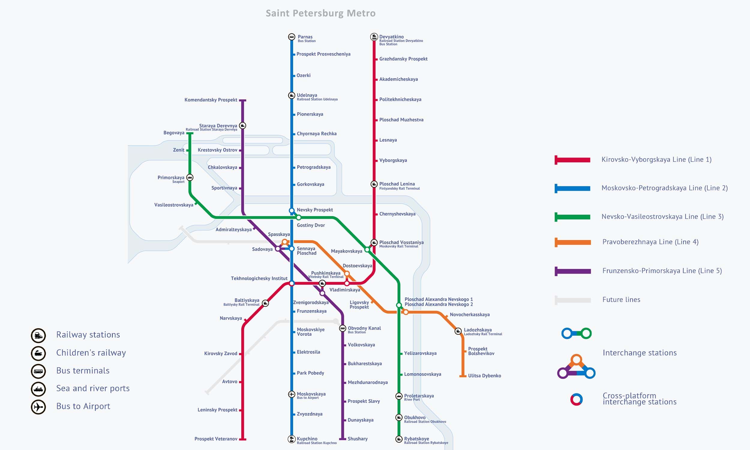 Saint Petersburg Metro map
