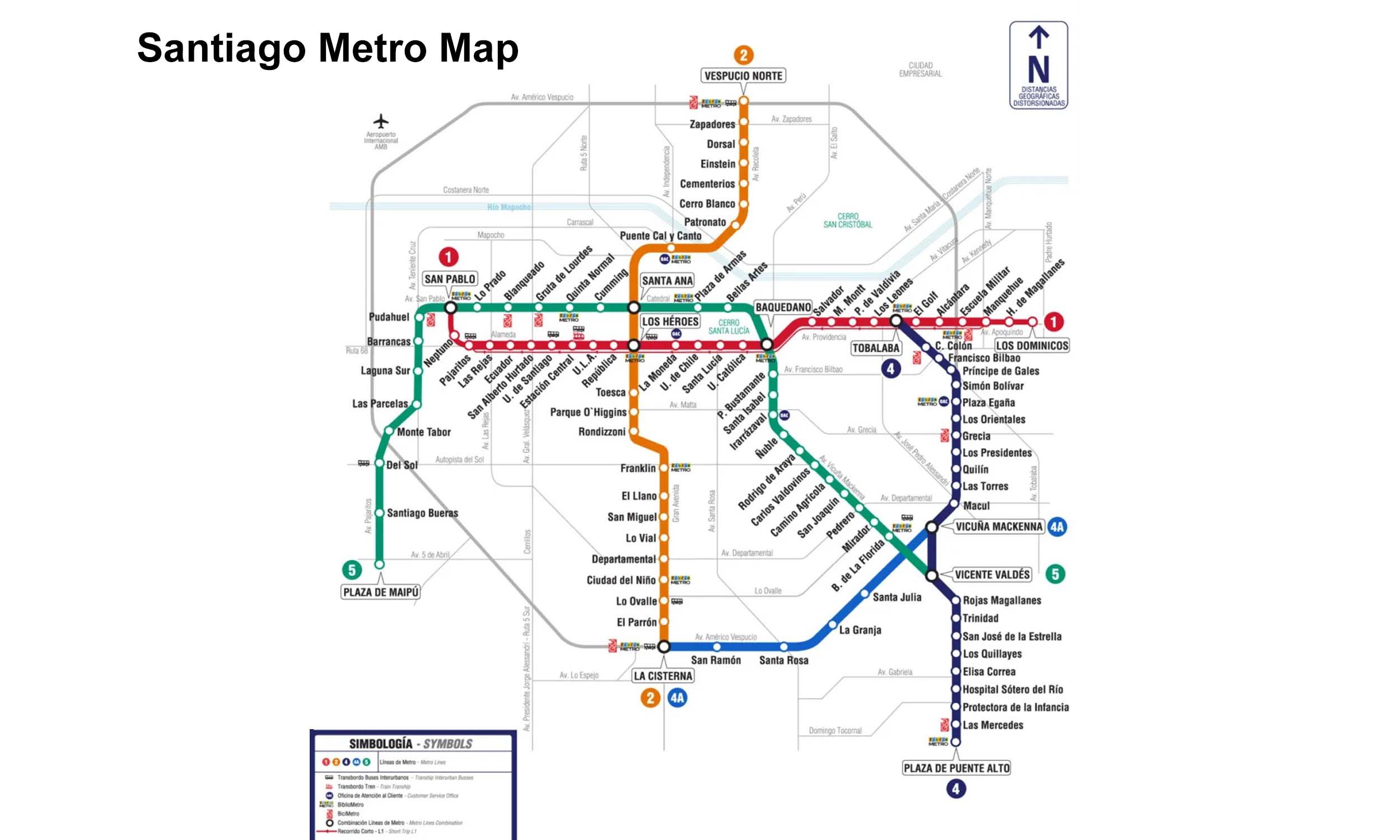 Santiago Metro map