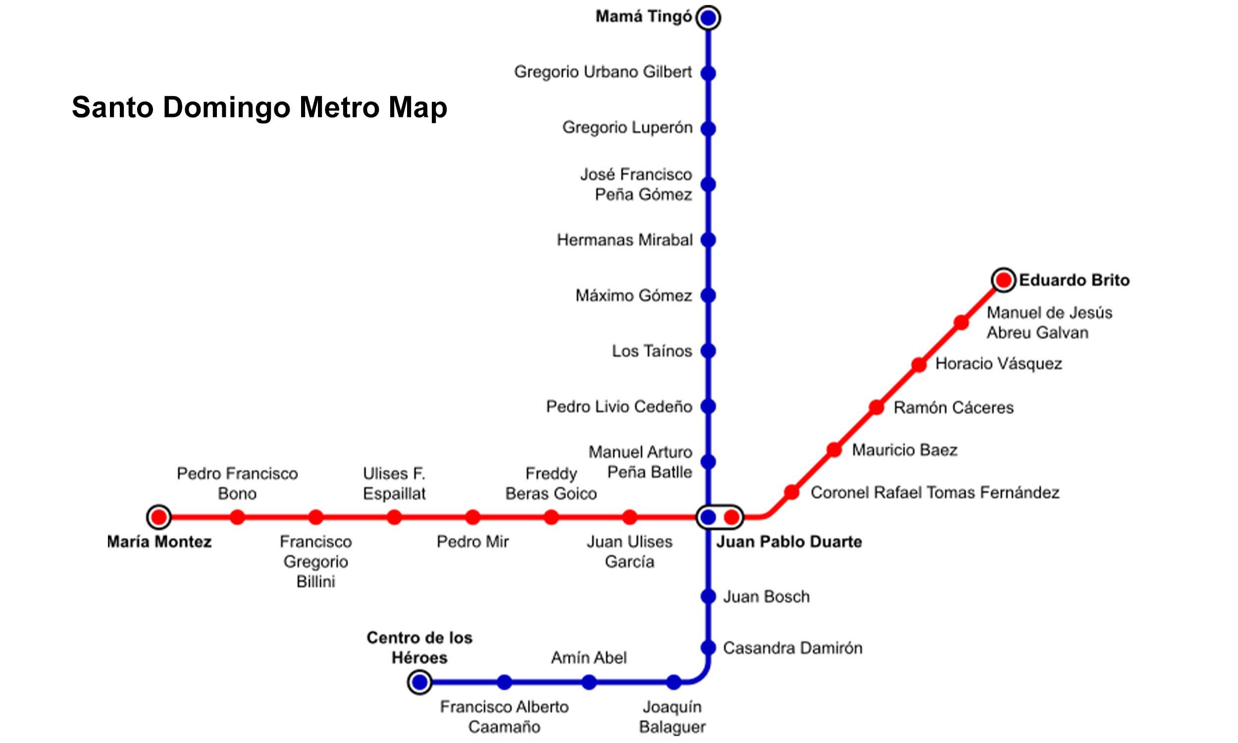 Santo Domingo Metro map