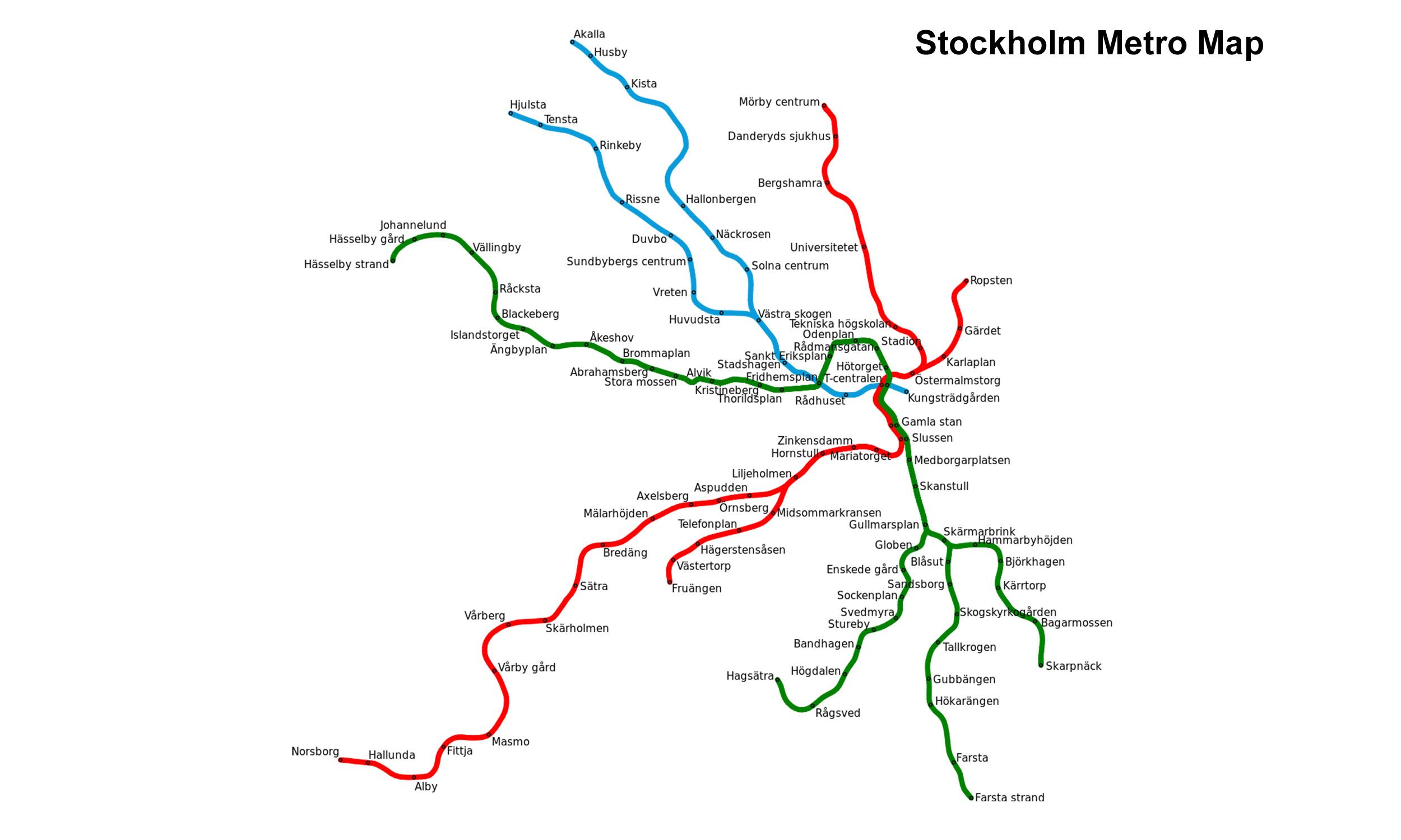 Stockholm Metro map
