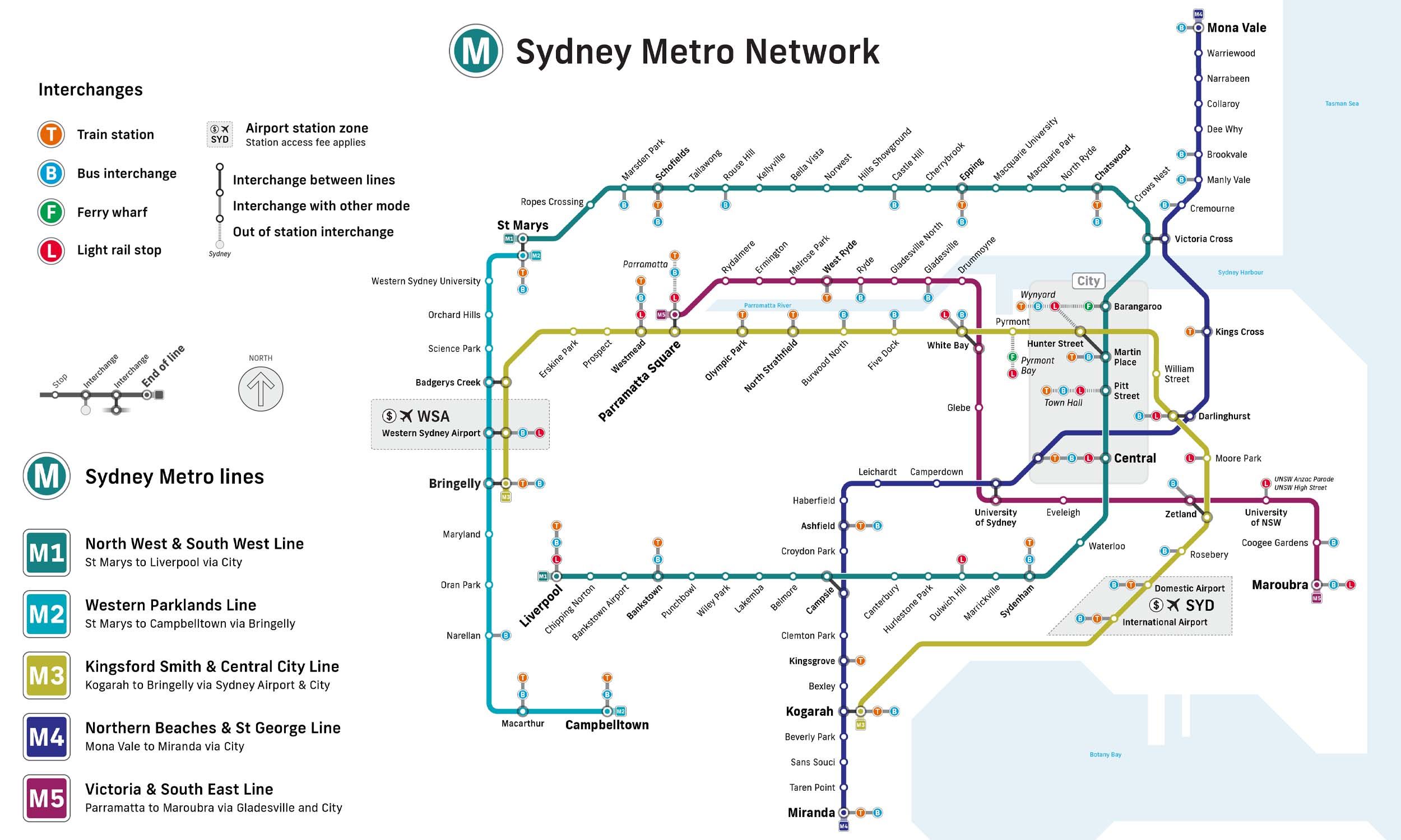 Sydney Metro map