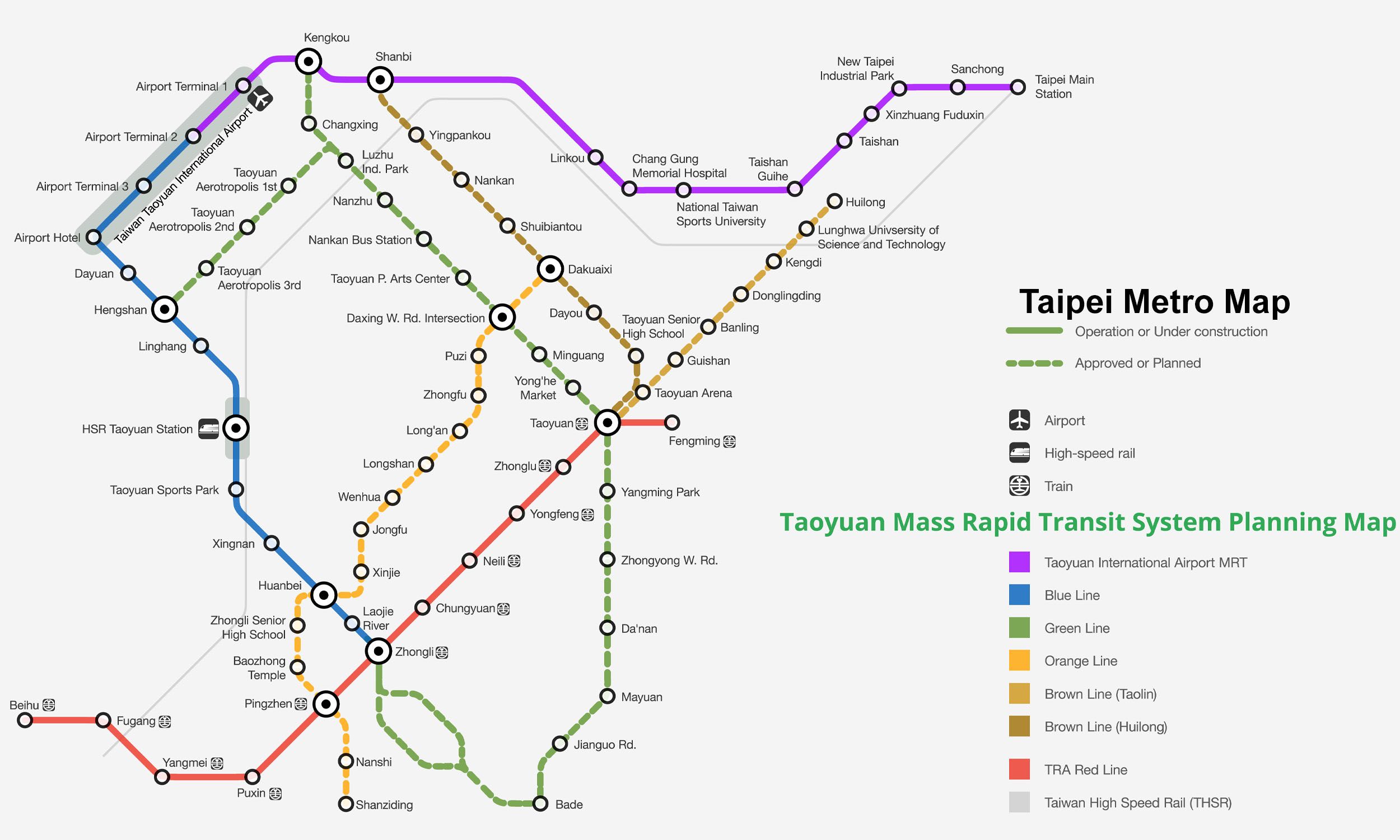 Taoyuan Metro map