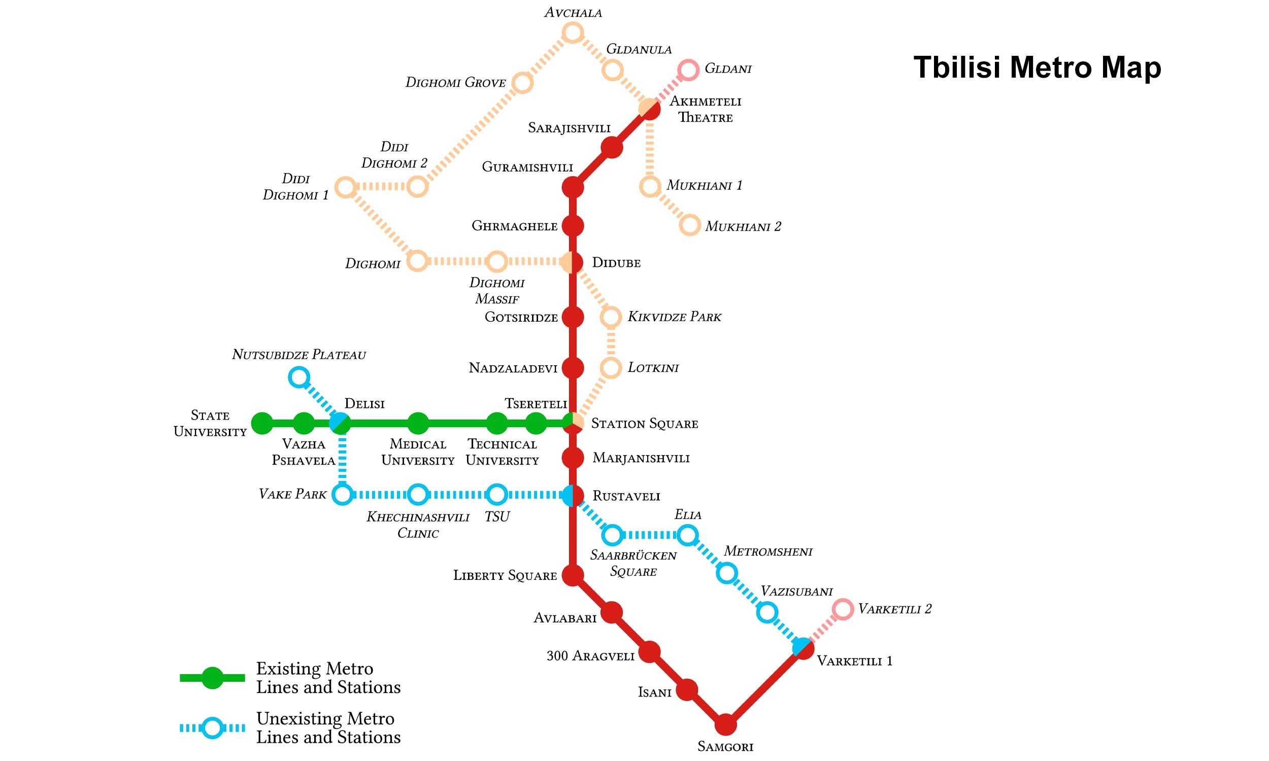 Tbilisi Metro map