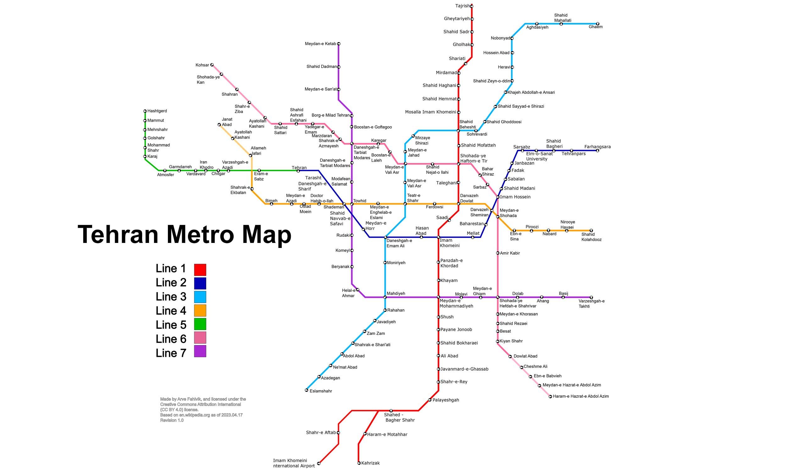 Tehran Metro map