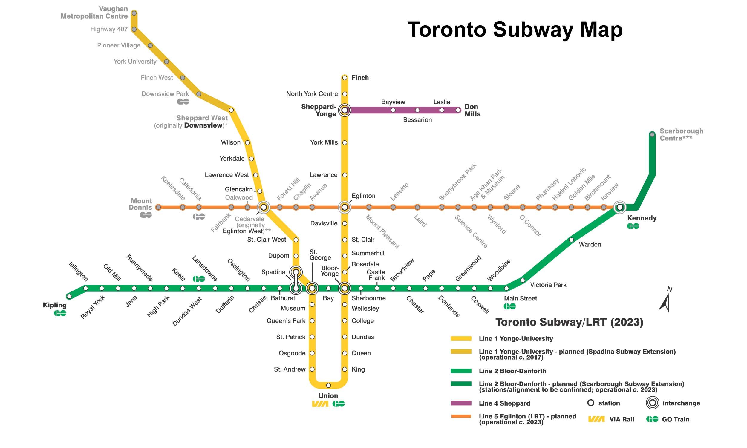 Toronto subway map