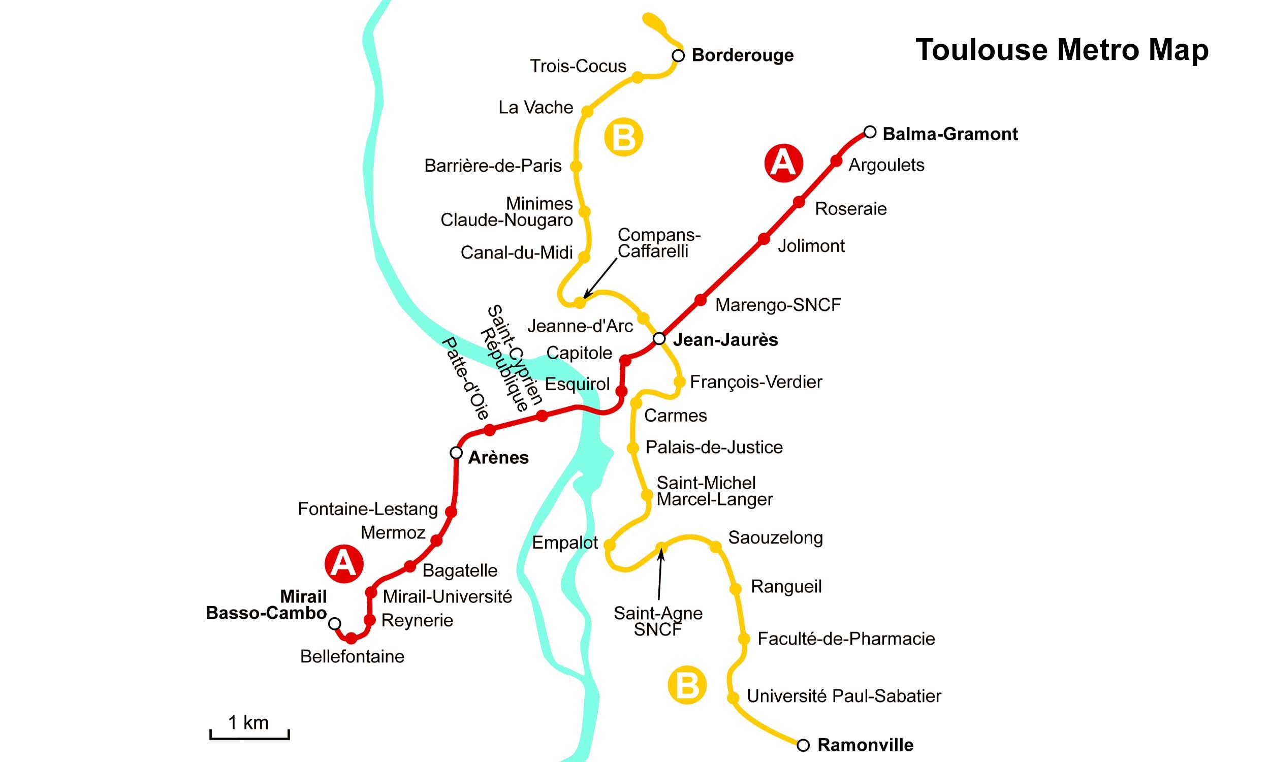 Toulouse Metro map