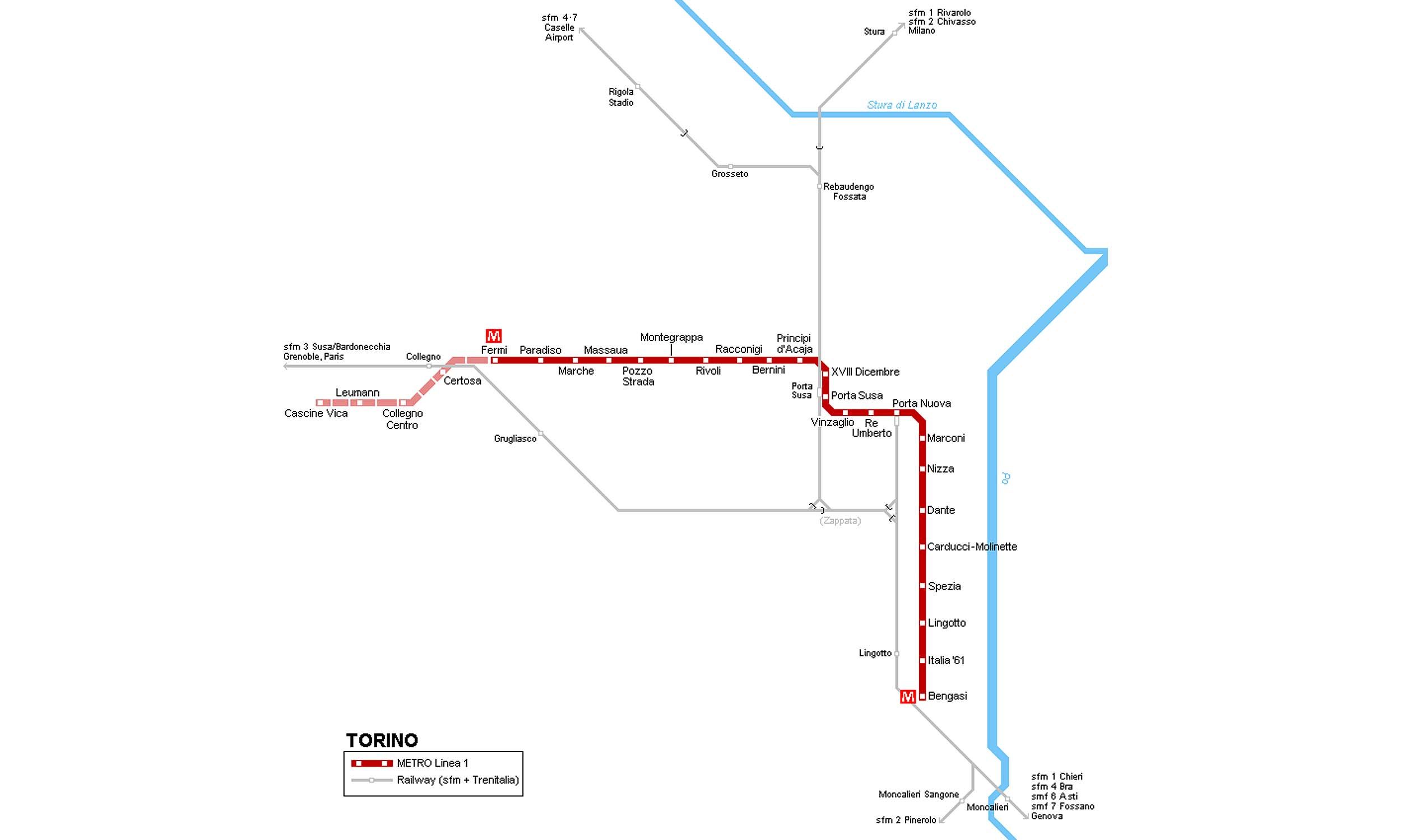 Turin Metro map